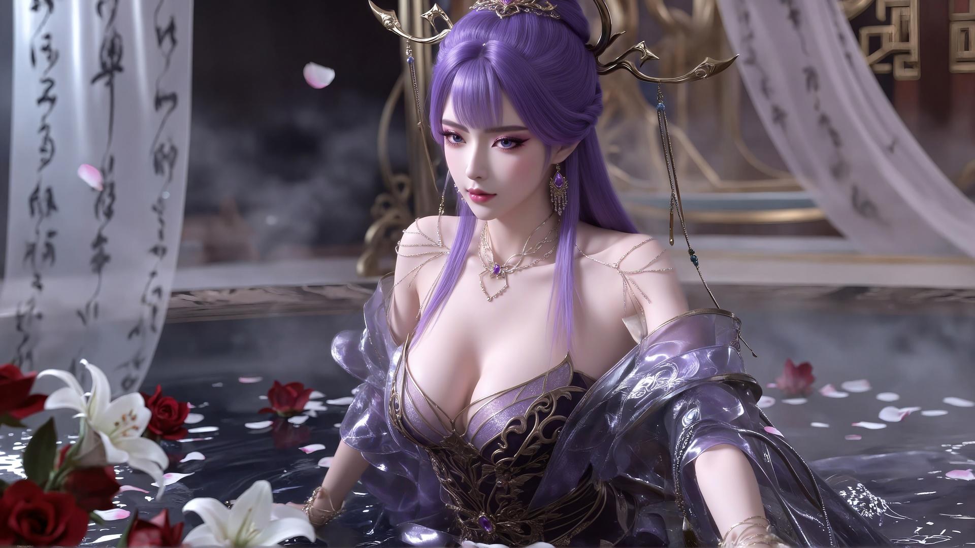 AI Porn - 신천궁 보라 머리 블랙 스타킹 란제리 AI 성인 이미지 갤러리 59P