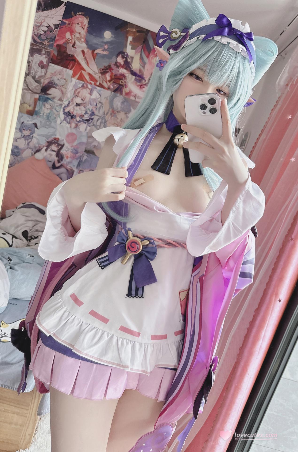 [cosplay] 習呆呆 - 夢見月瑞希：翘臀大尺度露點角色還原 16P2V