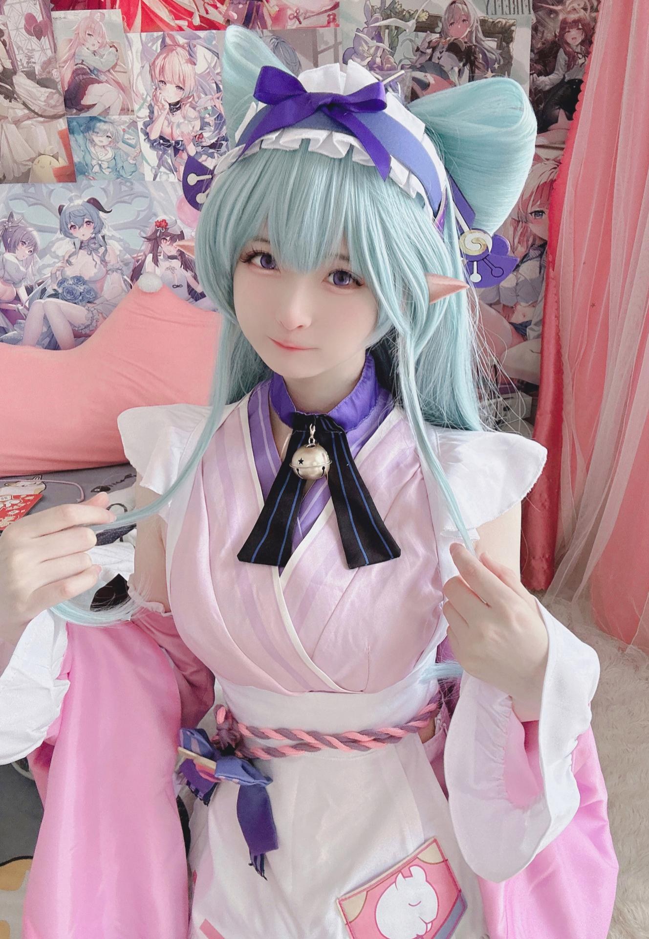 [cosplay] 習呆呆 - 夢見月瑞希：翘臀大尺度露點角色還原 16P2V