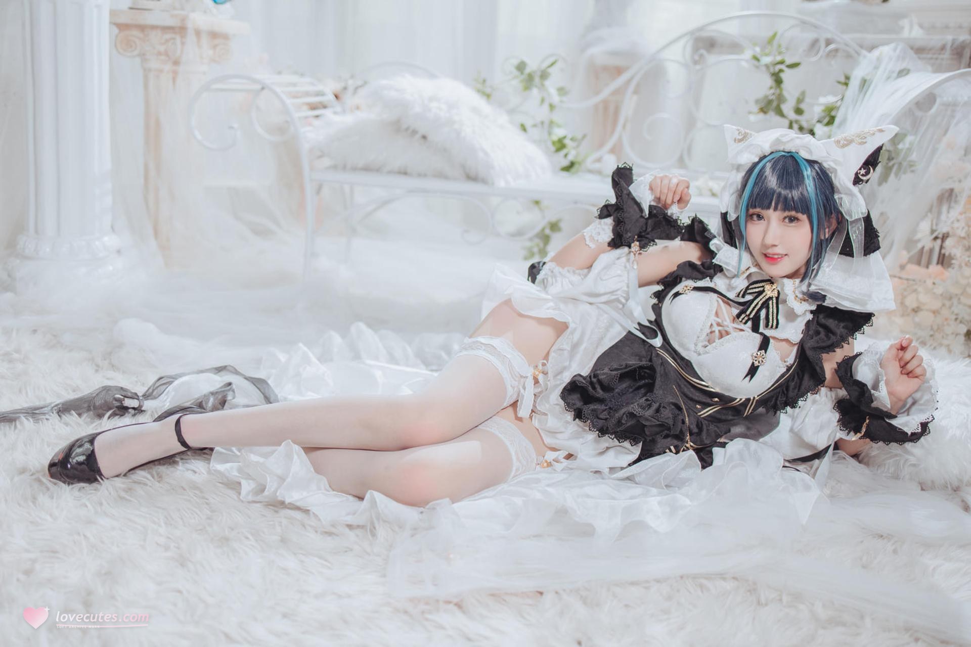 [Cosplay] Hanyu Sanwei - Azur Lane Cheshire maid 35P