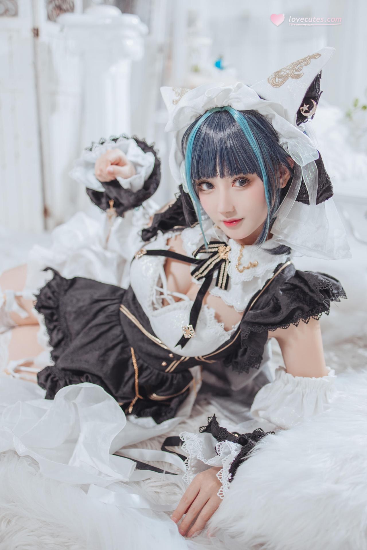 [Cosplay] Hanyu Sanwei - Azur Lane Cheshire maid 35P