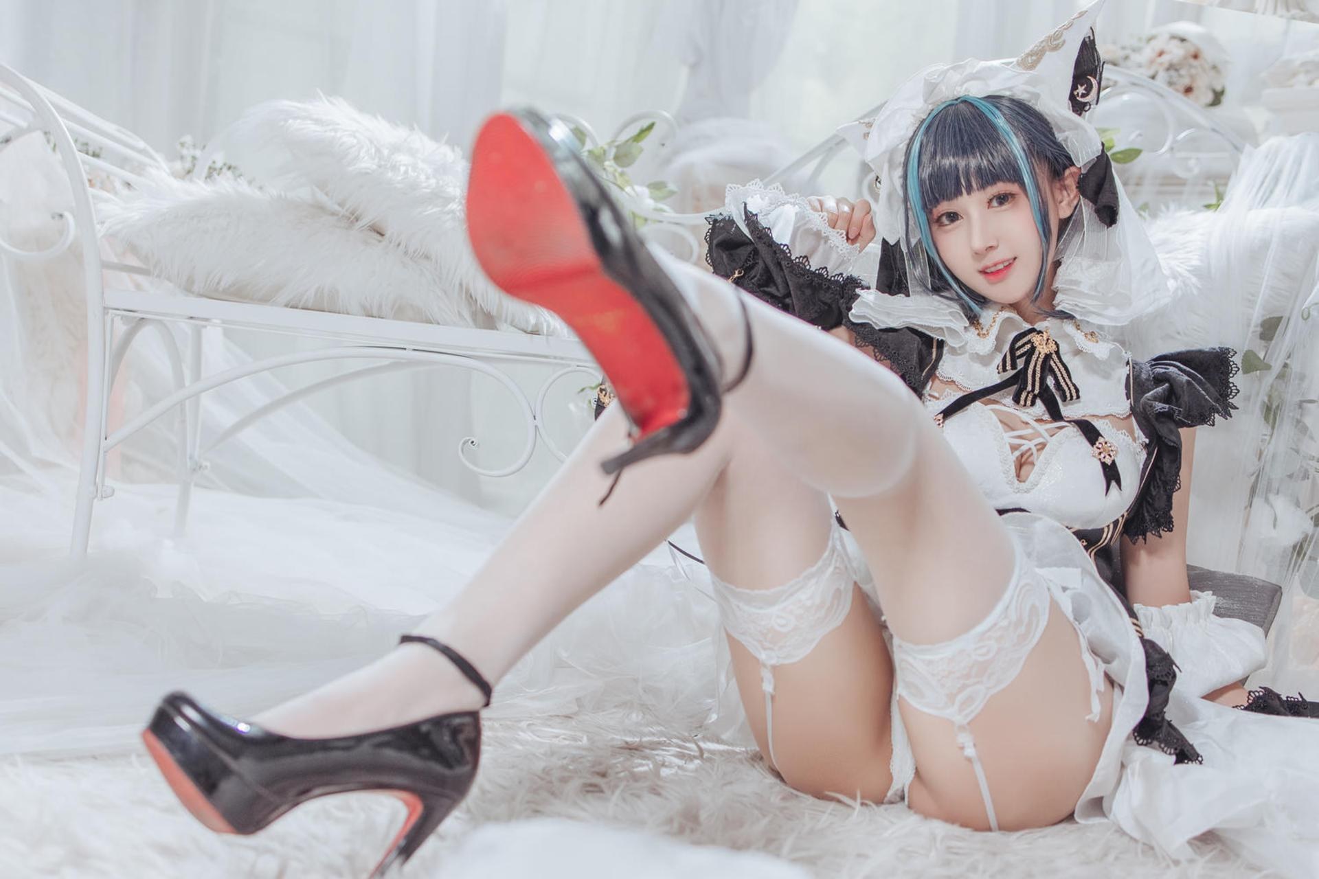 [Cosplay] Hanyu Sanwei - Azur Lane Cheshire maid 35P