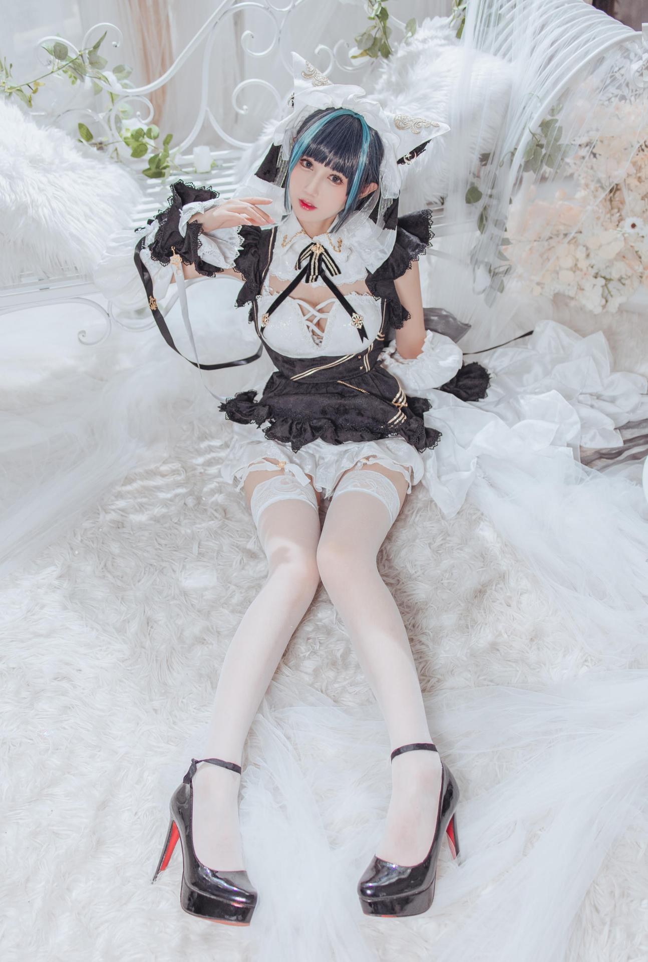 [Cosplay] Hanyu Sanwei - Azur Lane Cheshire maid 35P