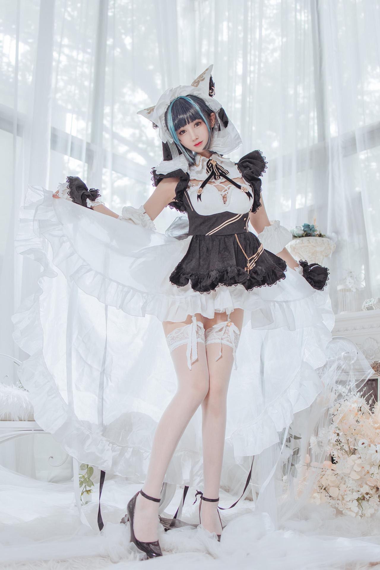 [Cosplay] Hanyu Sanwei - Azur Lane Cheshire maid 35P