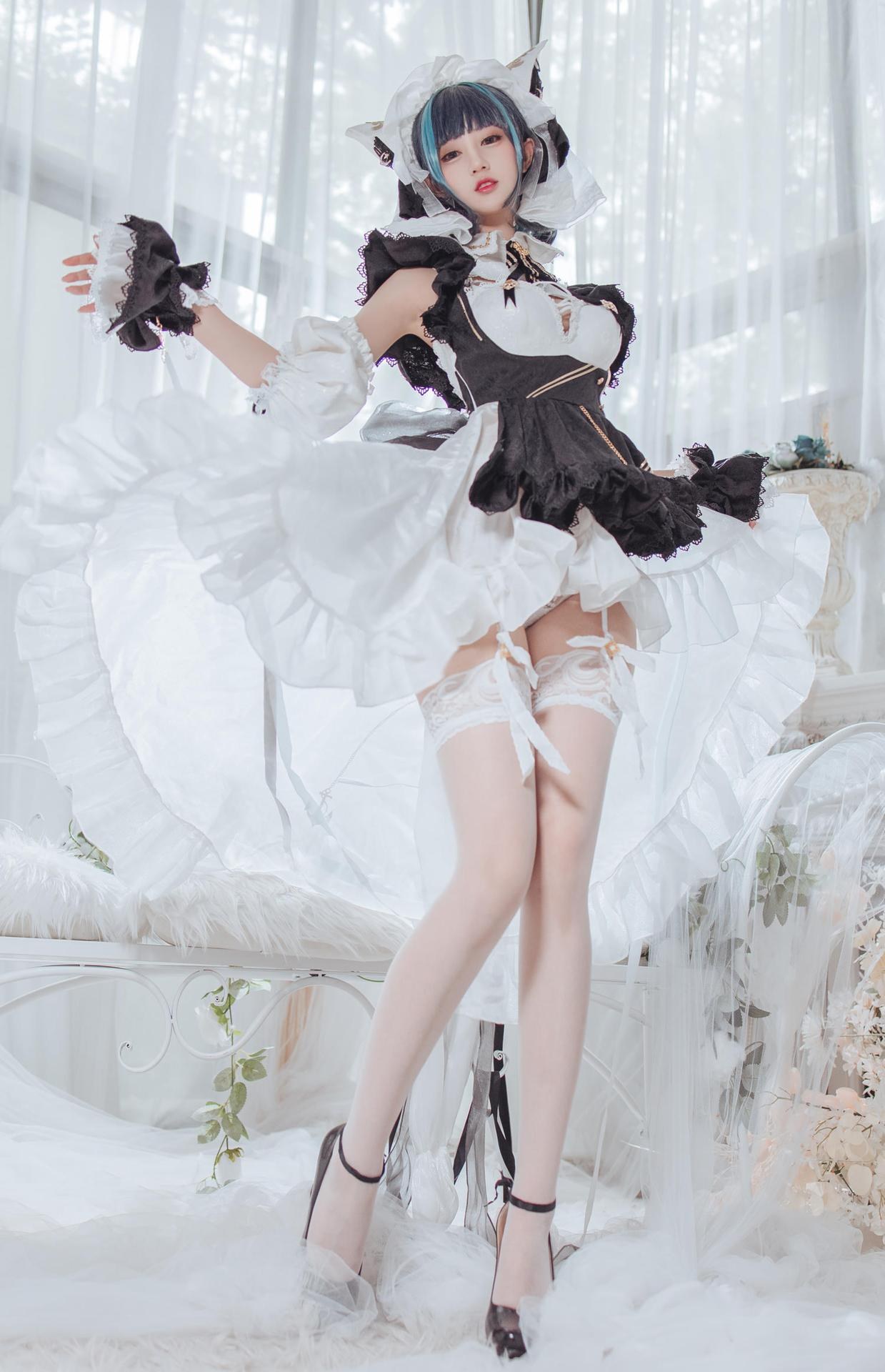 [Cosplay] Hanyu Sanwei - Azur Lane Cheshire maid 35P