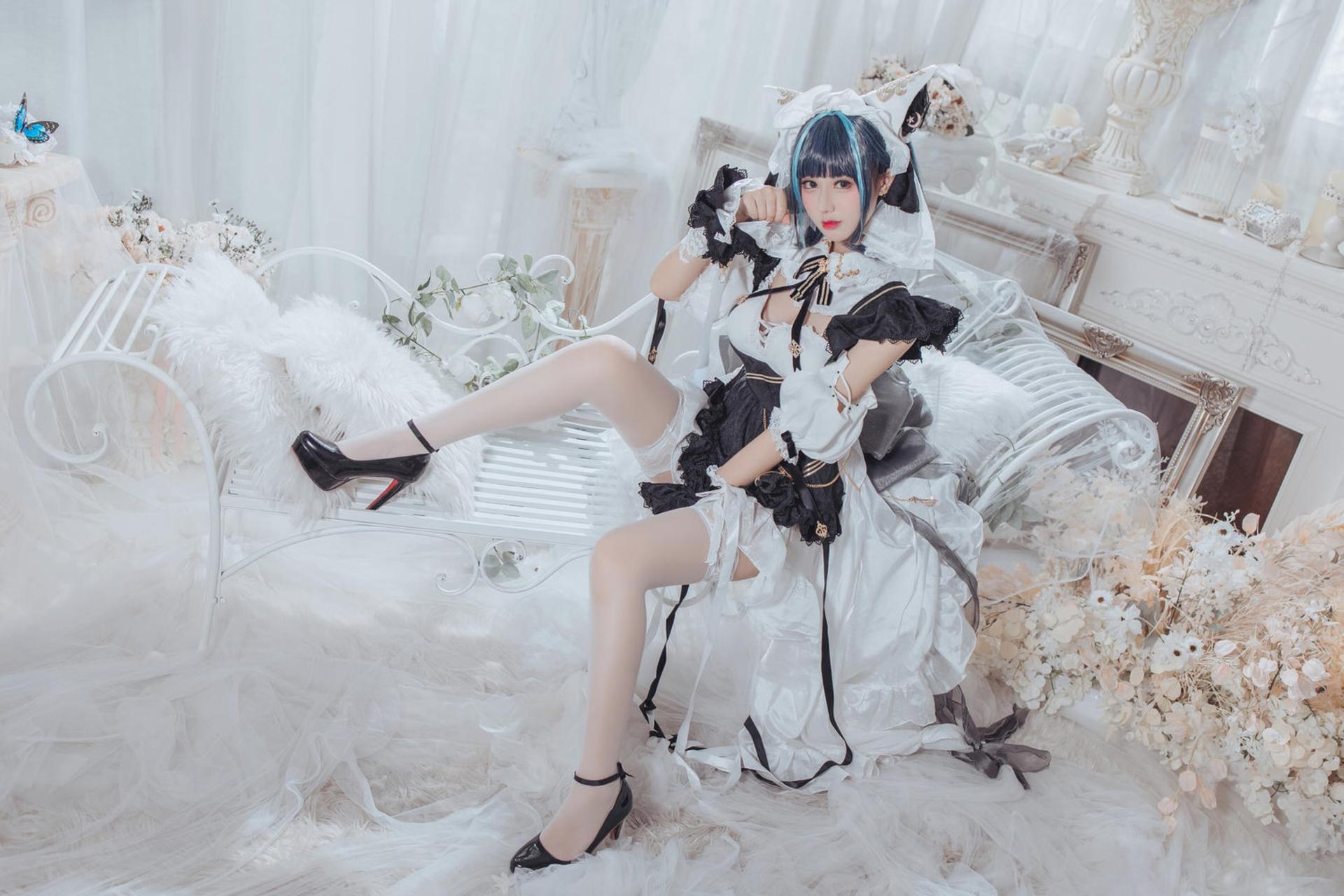 [Cosplay] Hanyu Sanwei - Azur Lane Cheshire maid 35P