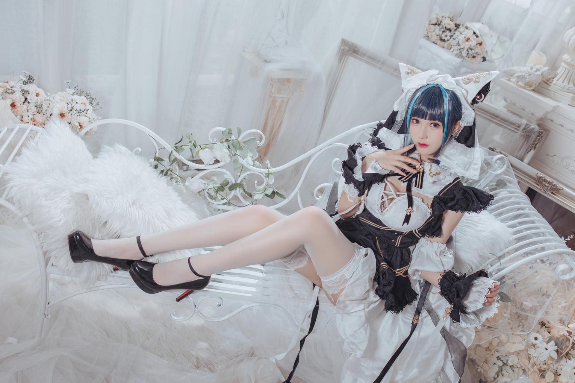 [Cosplay] Hanyu Sanwei - Azur Lane Cheshire maid 35P