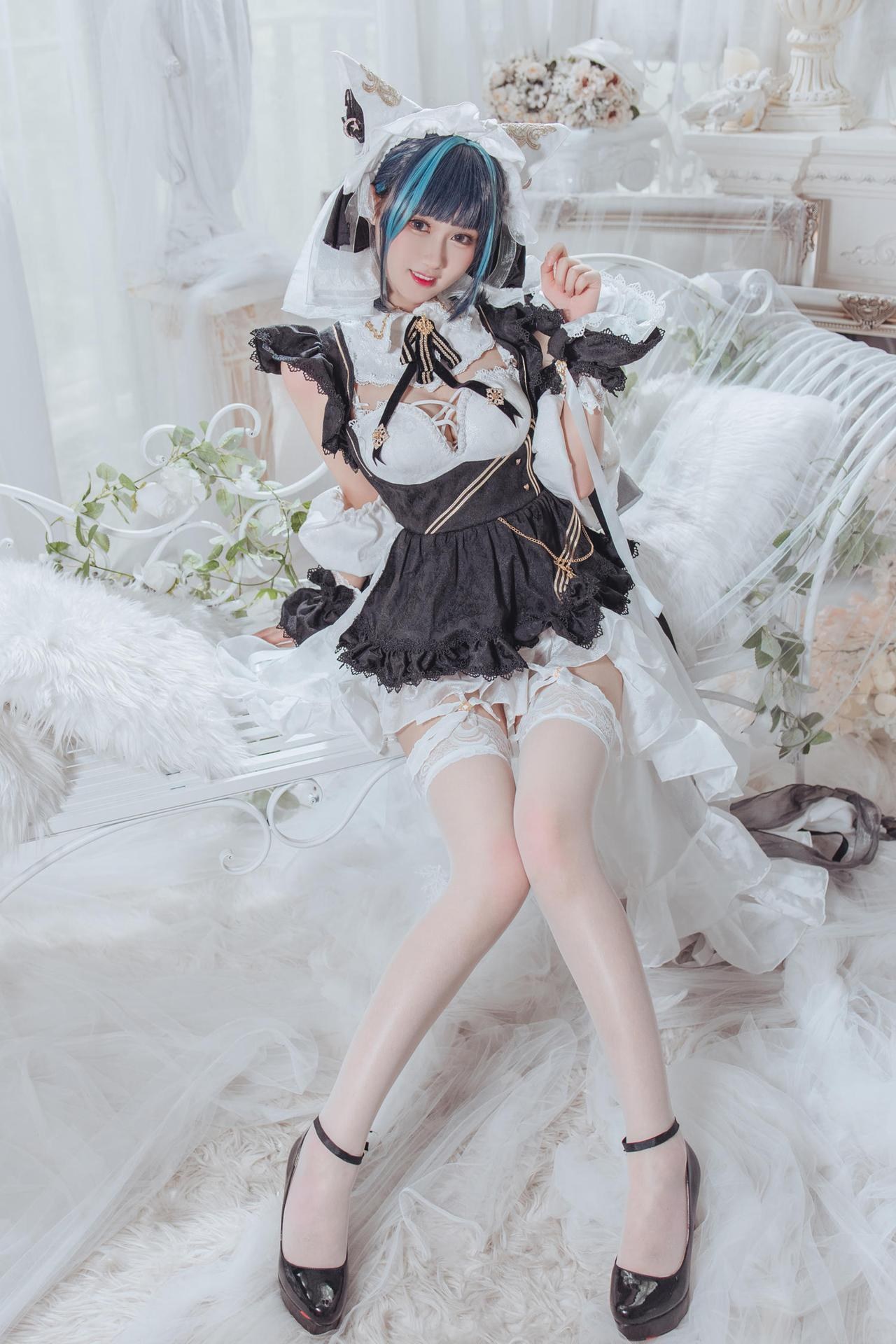 [Cosplay] Hanyu Sanwei - Azur Lane Cheshire maid 35P