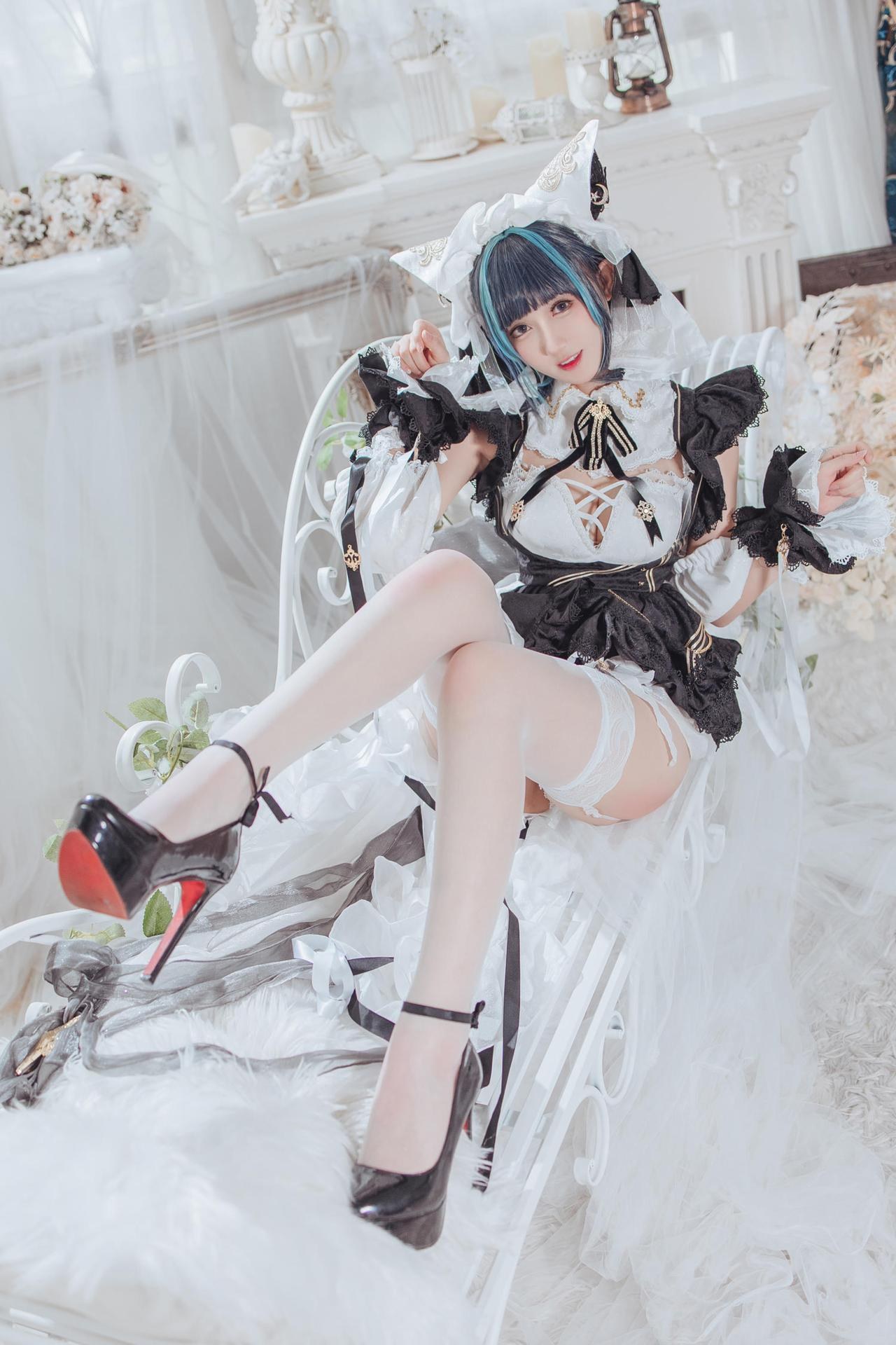 [Cosplay] Hanyu Sanwei - Azur Lane Cheshire maid 35P