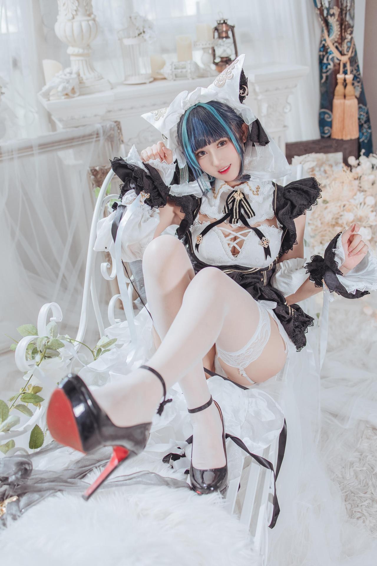 [Cosplay] Hanyu Sanwei - Azur Lane Cheshire maid 35P