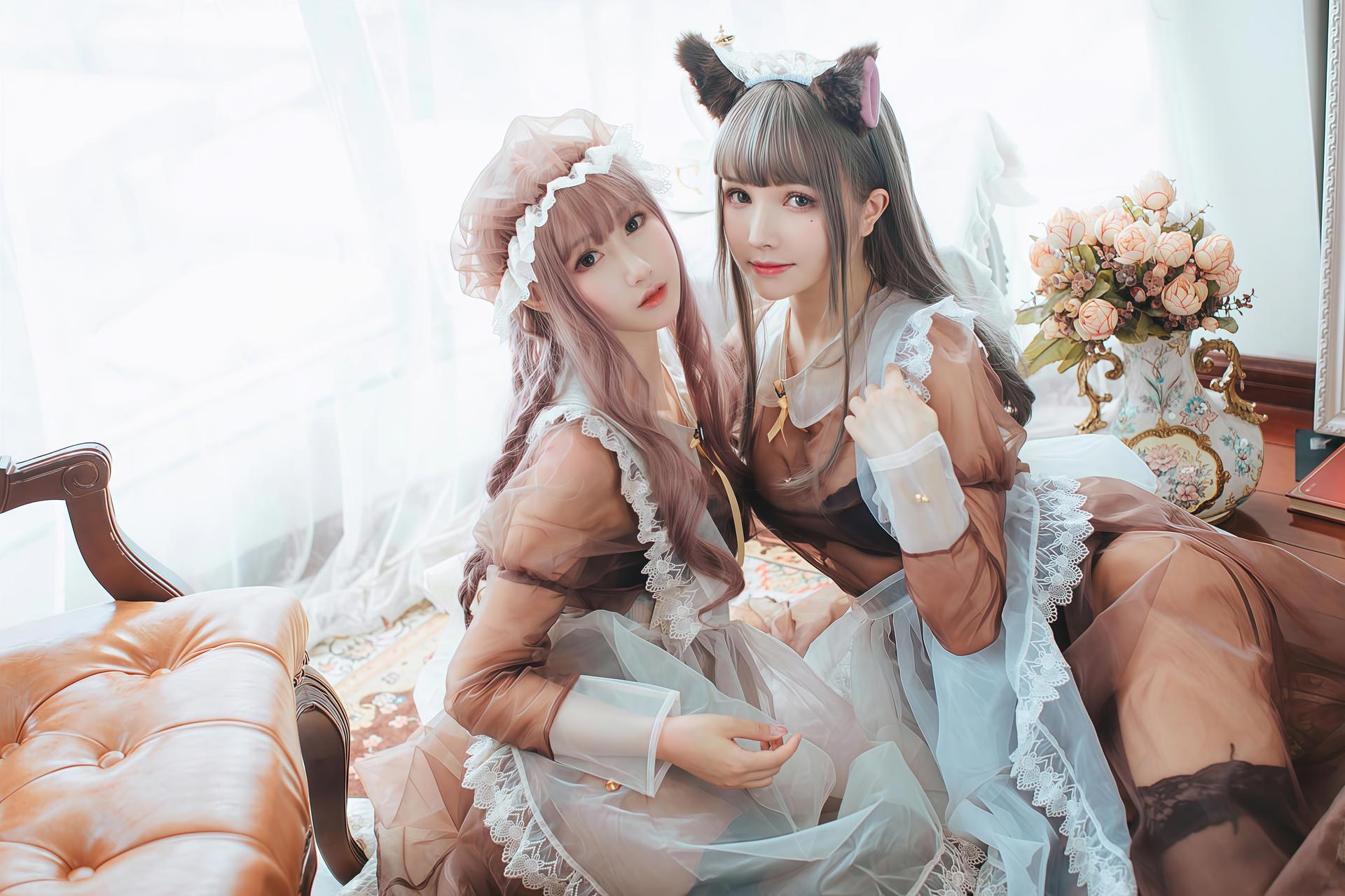 [cosplay] 羽生三未 & 一千只猫薄荷 - 透明女僕：角色還原美腿大尺度 32P