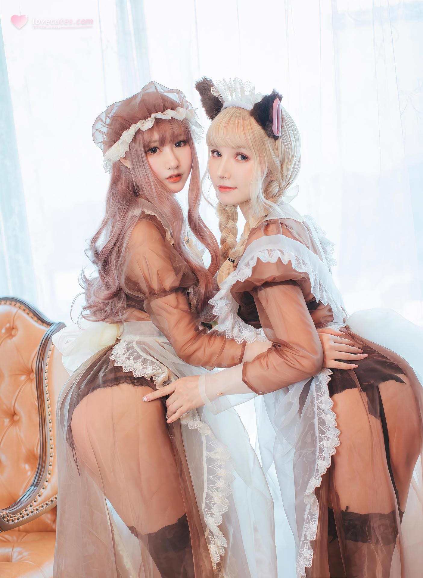 [cosplay] 羽生三未 & 一千只猫薄荷 - 透明女僕：角色還原美腿大尺度 32P
