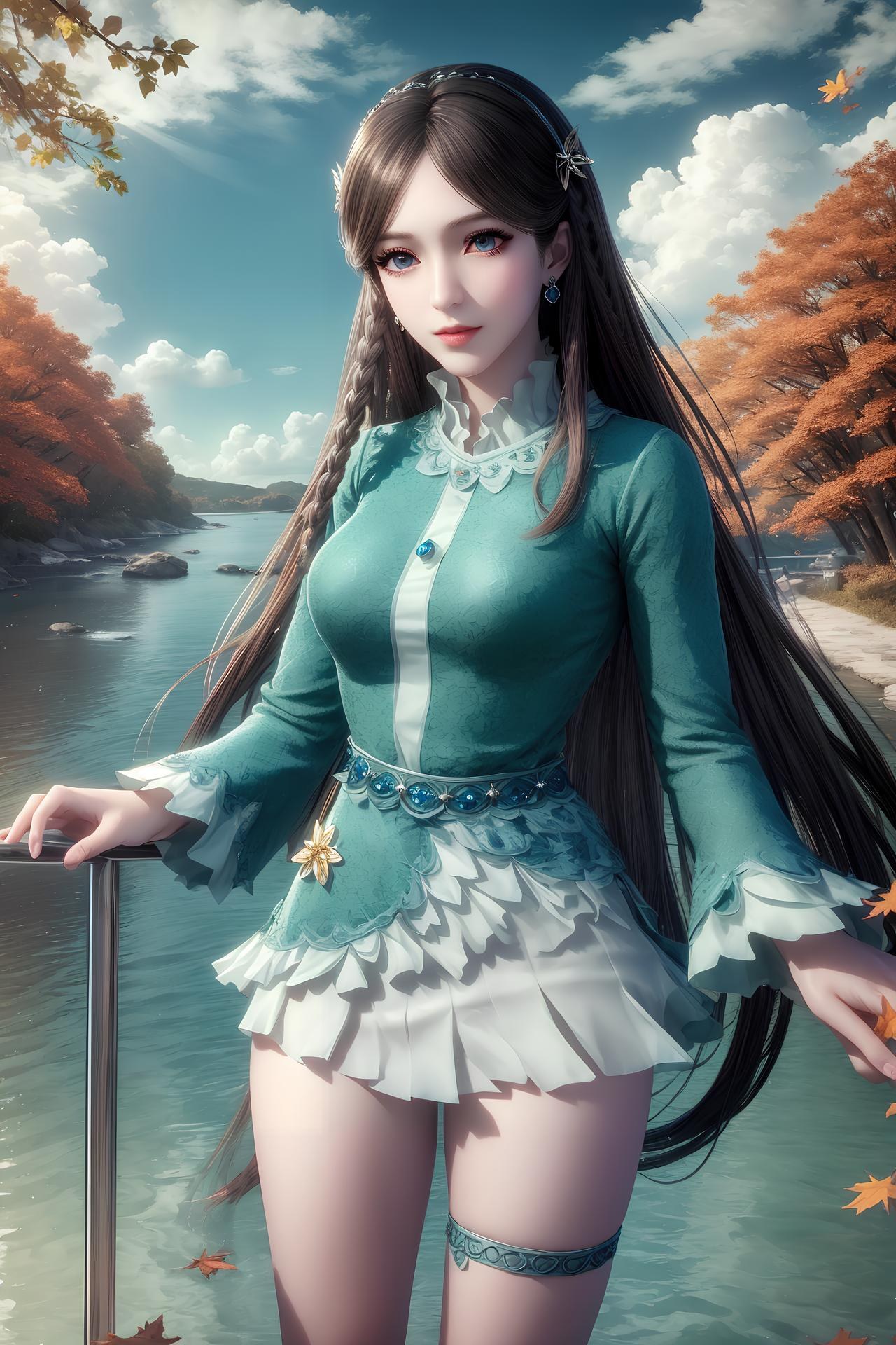 AI Nudes - 두라대륙 녕영영 검은 머리 수변 AI 누드 갤러리 36P