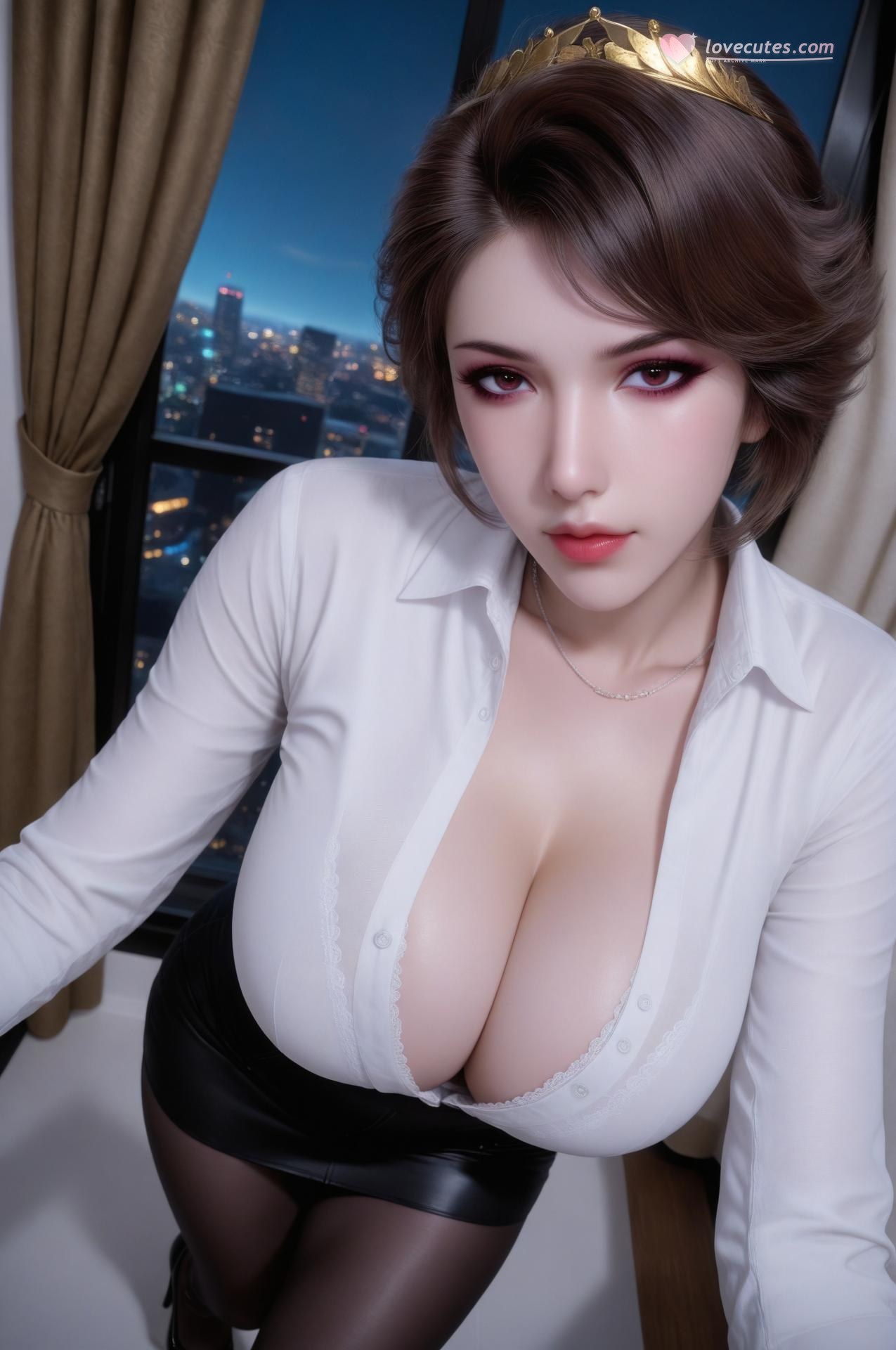 AI Nudes - Chu Trúc Vân tóc ngắn tất đen 59P
