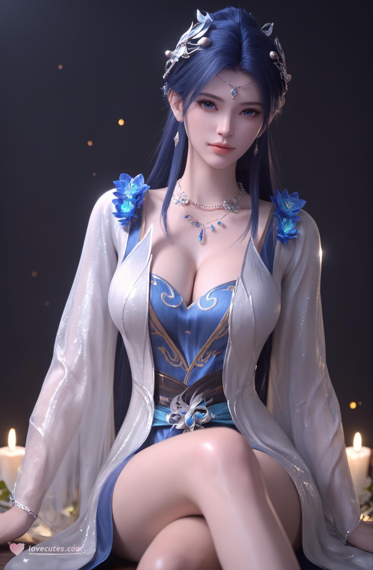 AI Nudes - 斗破苍穹 药灵：蓝白薄纱内衣露穴圖集 301P