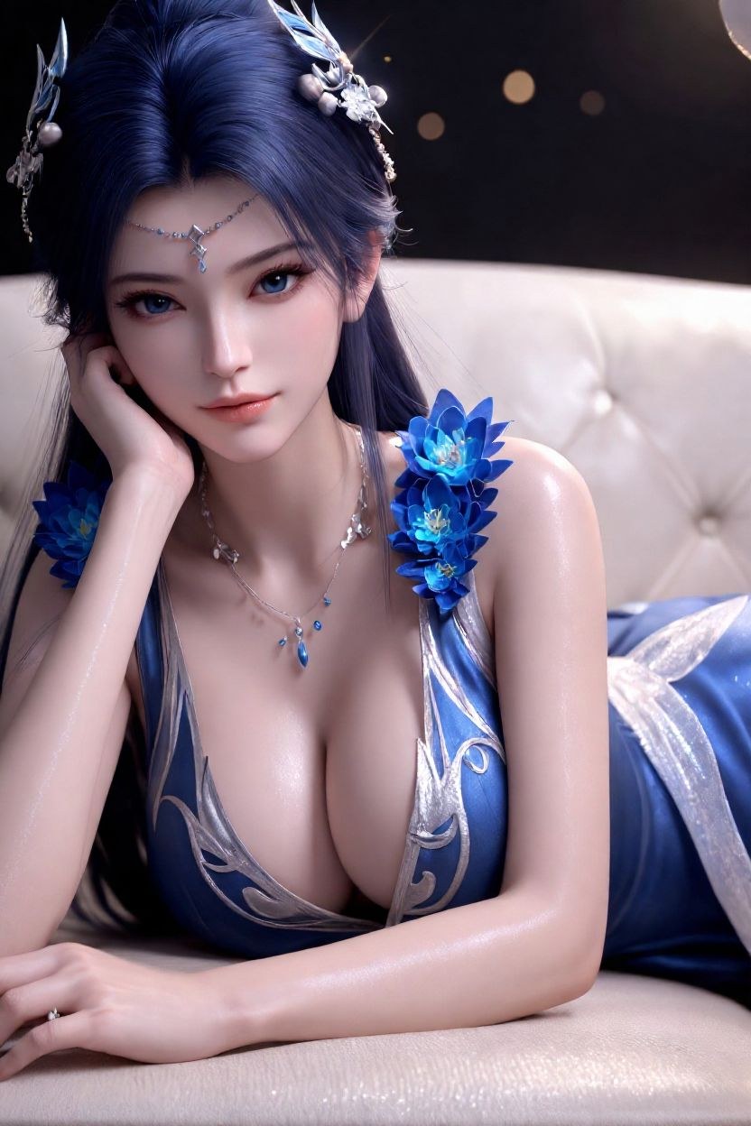 AI Nudes - 斗破苍穹 药灵：蓝白薄纱内衣露穴圖集 301P