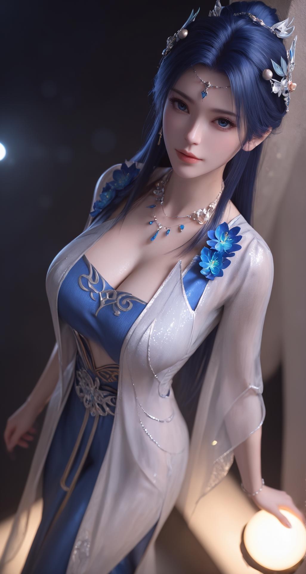 AI Nudes - 斗破苍穹 药灵：蓝白薄纱内衣露穴图集 301P
