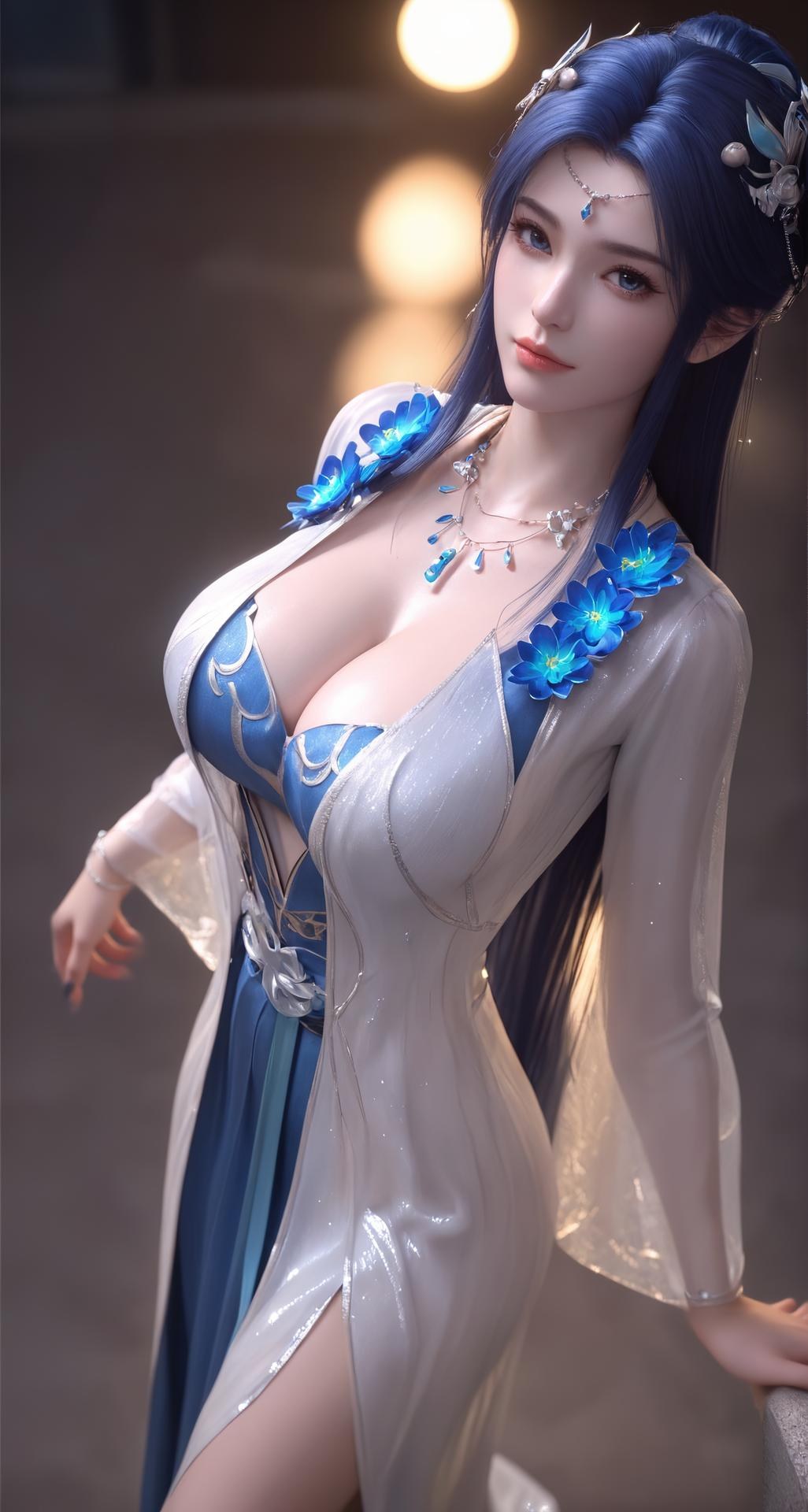 AI Nudes - Battle Through the Heavens Yao Ling Blue-White Lingerie 301P