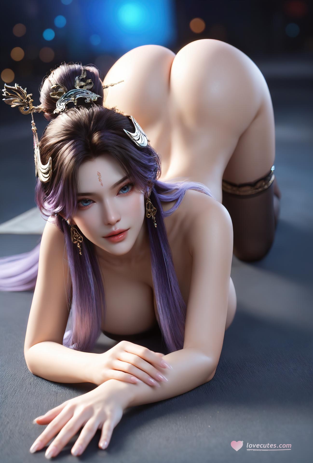 AI Porn - ติงเสวี่ย ชุดจีนดำม่วงพันธนาการ 308P