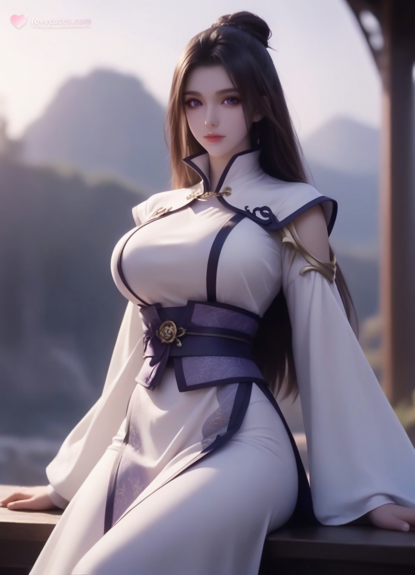 AI Porn - โจวซิงฉี A Will Eternal ชุดฝึกเซียนขาวม่วงริมทะเล 105P
