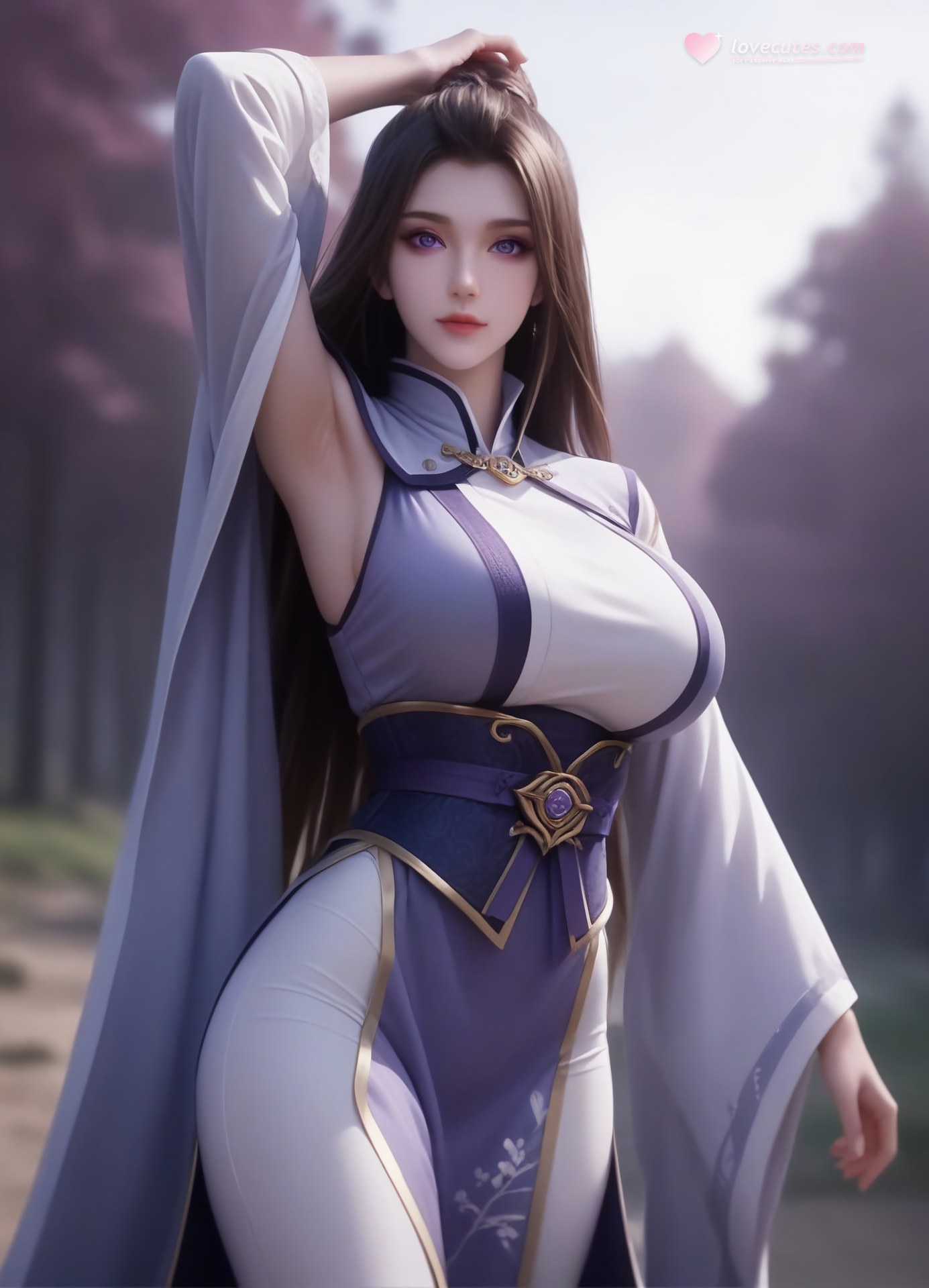 AI Porn - 一念永恒 周星琪：白紫修仙服海边露穴图集 105P