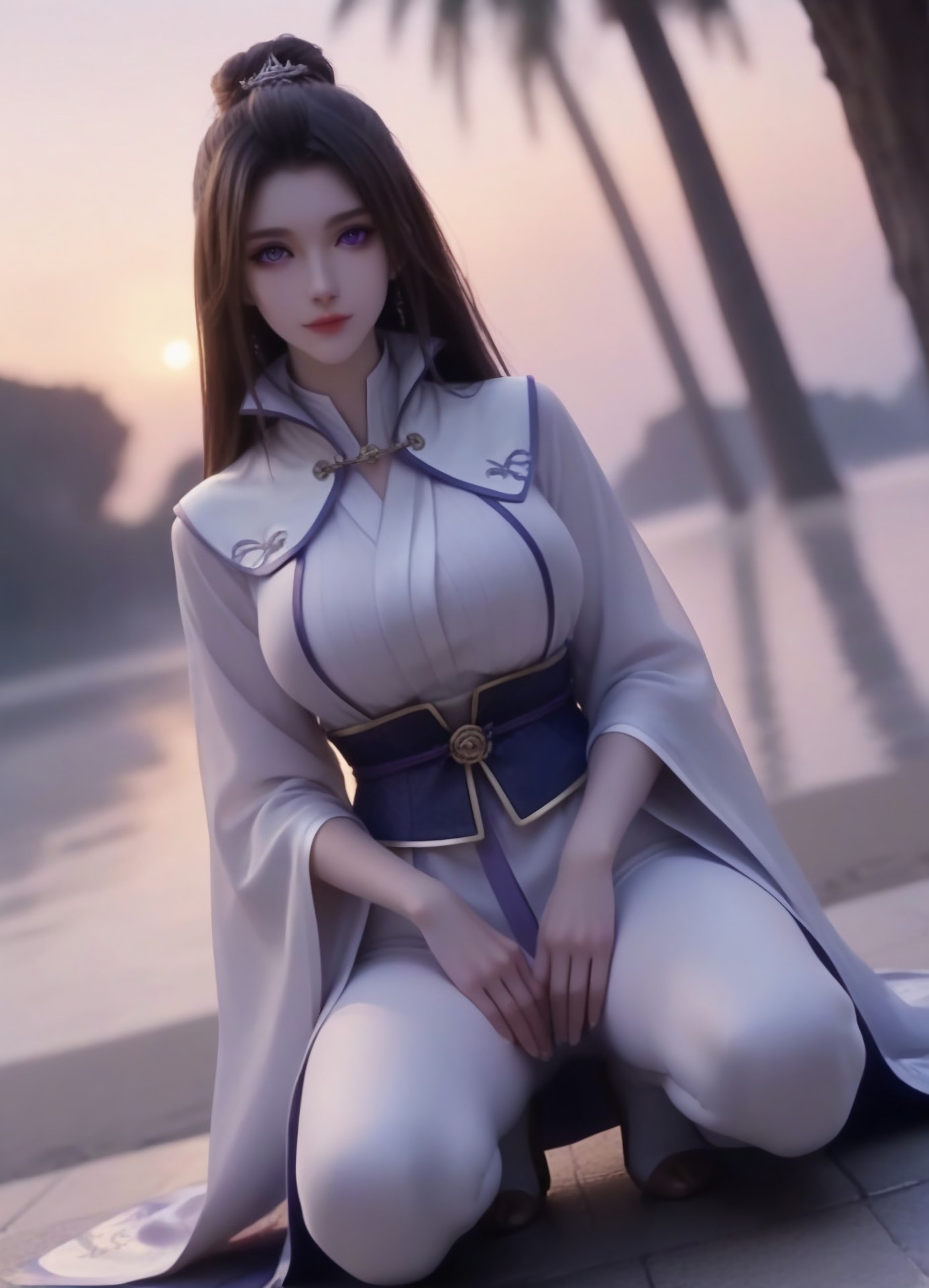 AI Porn - 一念永恒 周星琪：白紫修仙服海边露穴图集 105P