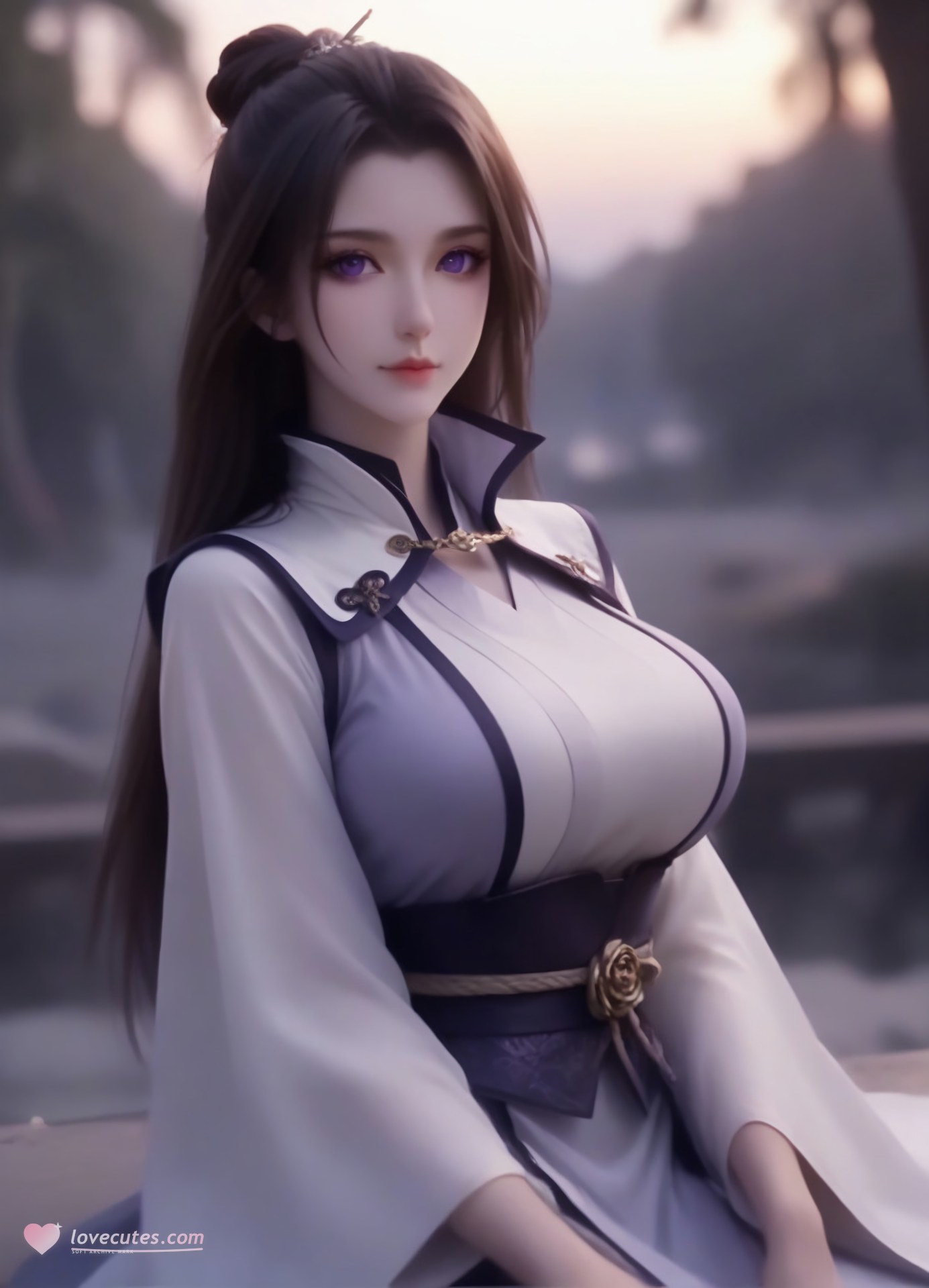 AI Porn - 一念永恒 周星琪：白紫修仙服海边露穴图集 105P