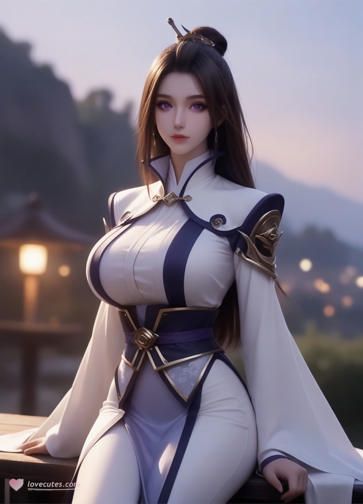AI Porn - Chu Tinh Kỳ Nhất Niệm Vĩnh Hằng áo tu tiên trắng tím ven biển 105P