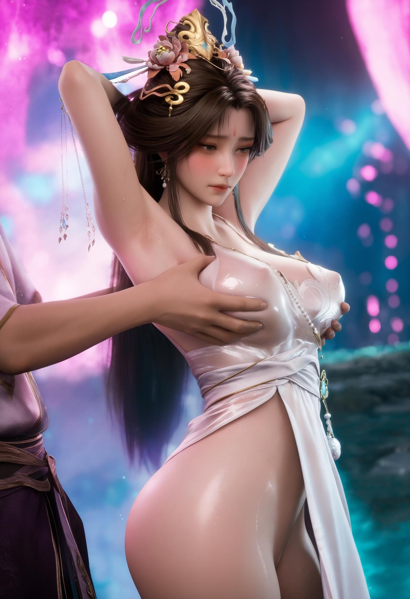 AI Porn - 이경무 핑크 미니드레스 흰 스타킹 야경 AI 성인 이미지 갤러리 166P