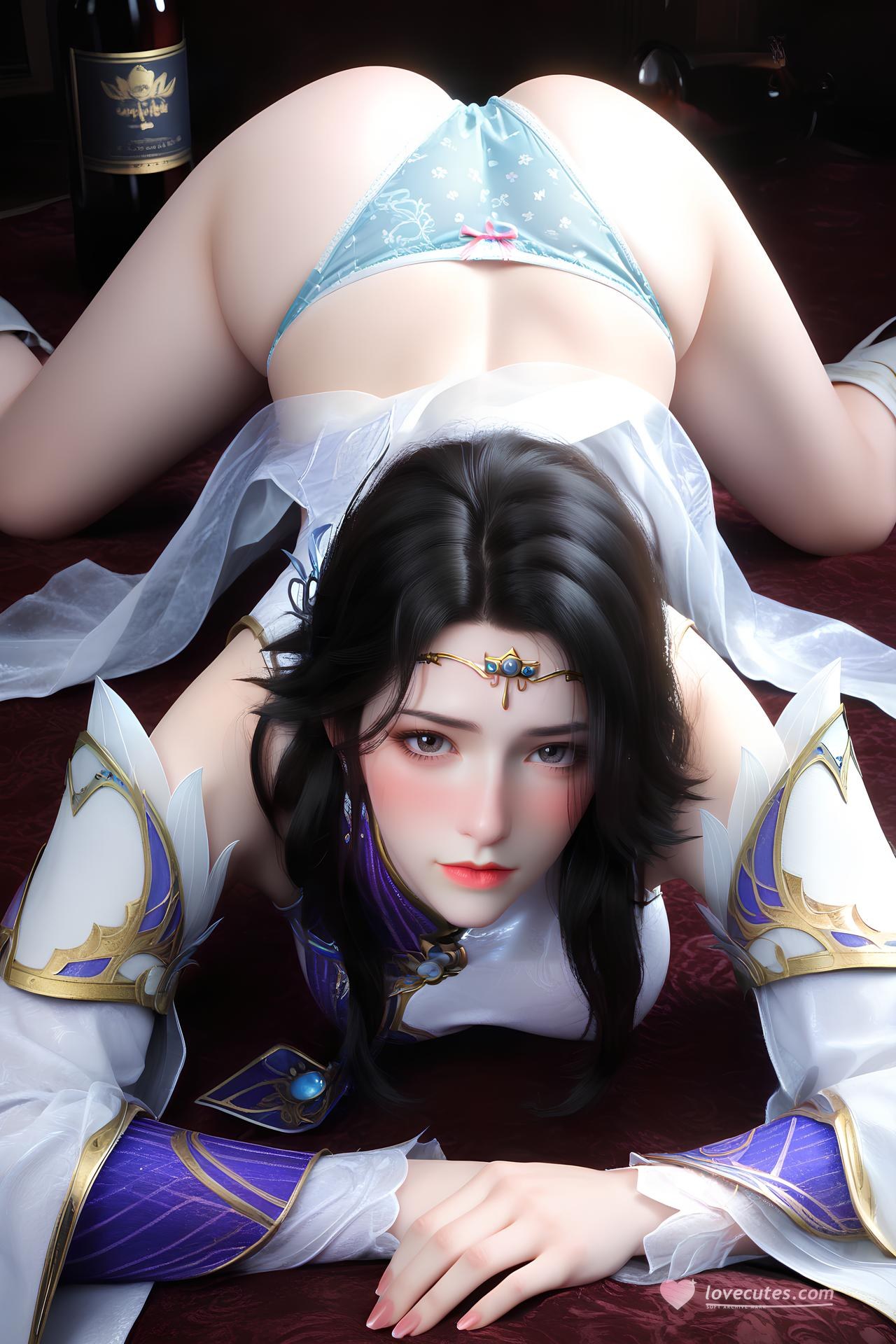 AI Nudes - 현의 백자 궁정복 흰 스타킹 AI 누드 갤러리 172P