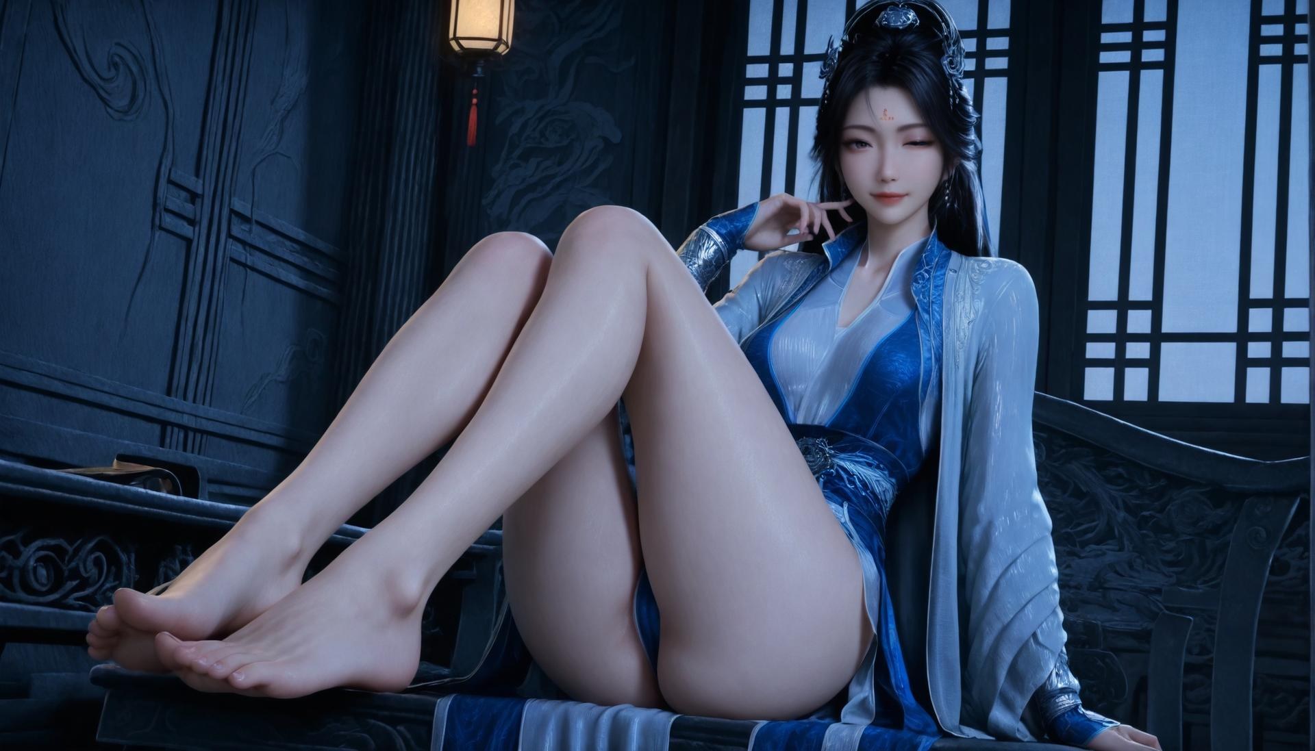 AI Porn - 凡人修仙传 南宫婉：蓝白古风全裸露穴图集 305P