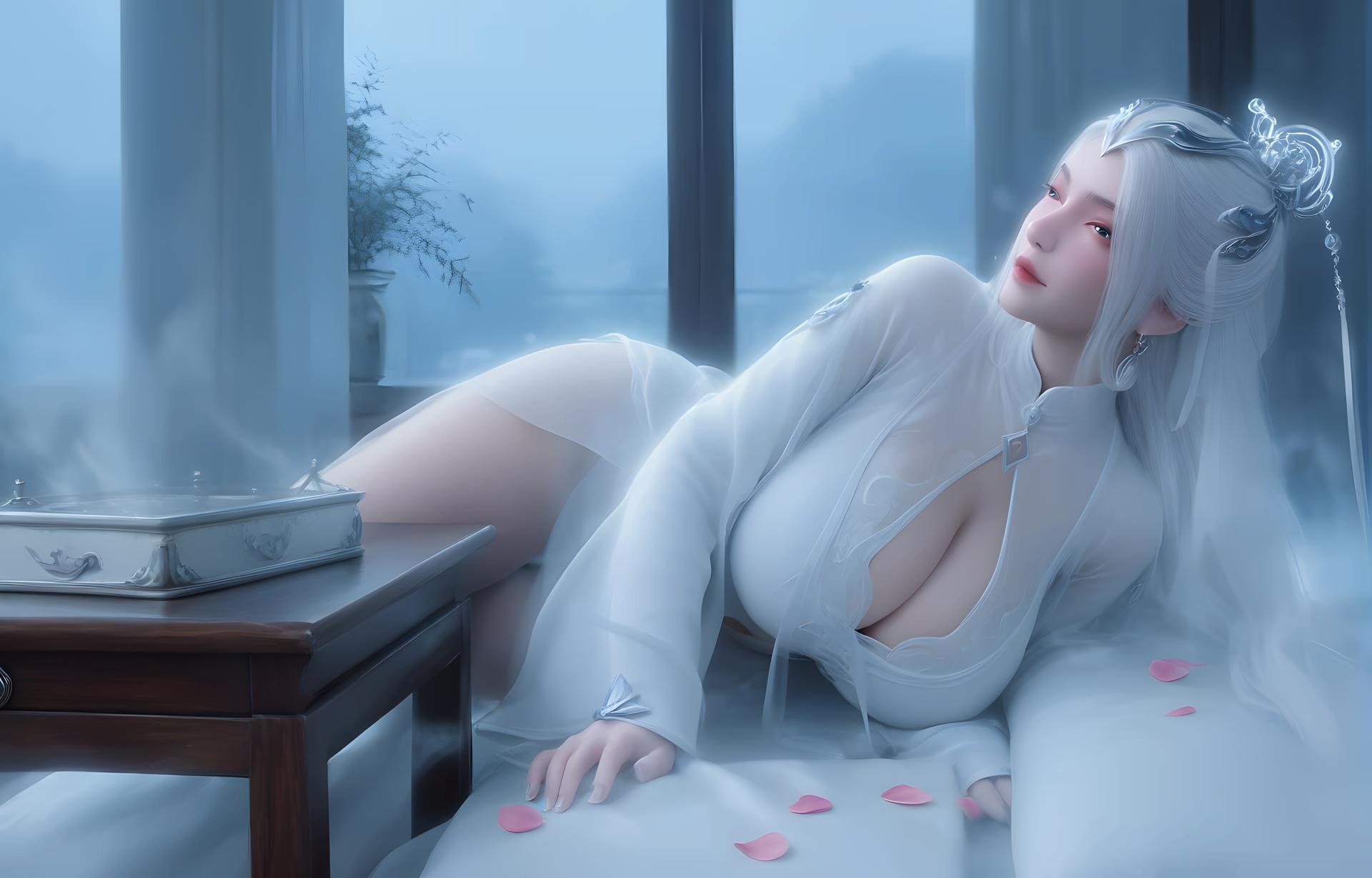 AI Porn - เจี้ยนหม่า ผมขาวฉากร่วมเพศบนเตียง 96P