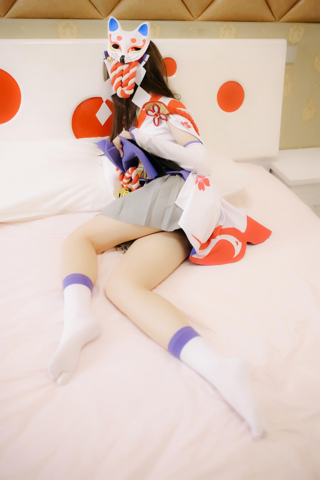 [cosplay] 少女映画 - 阴阳师 雪女：翘臀露穴学生装大尺度角色还原 96P