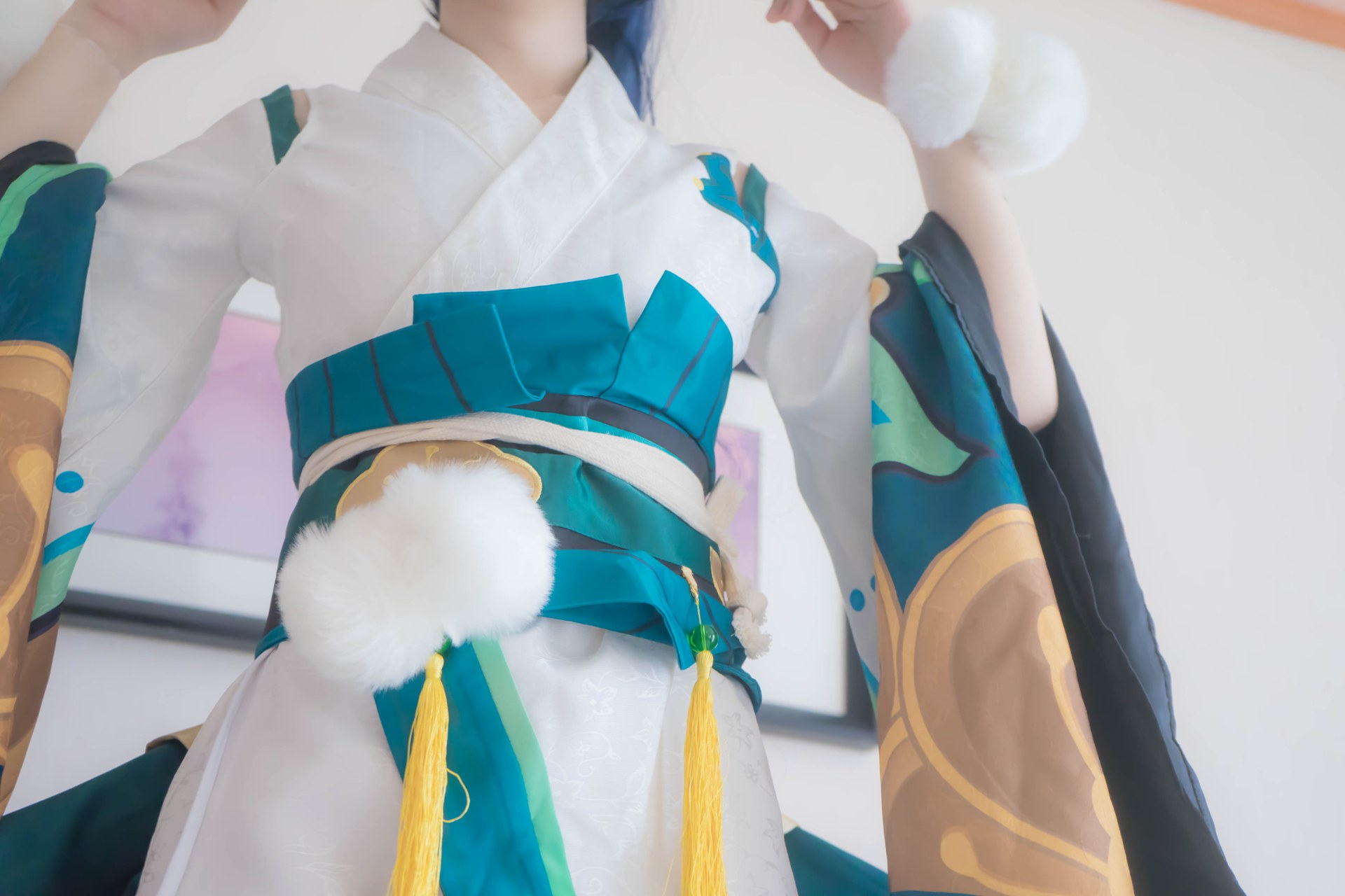 [코스프레] Shaonv Yinghua - Onmyoji Hotarugusa: 대담한 구성 노출 포인트 힙 라인 화보 91P1V
