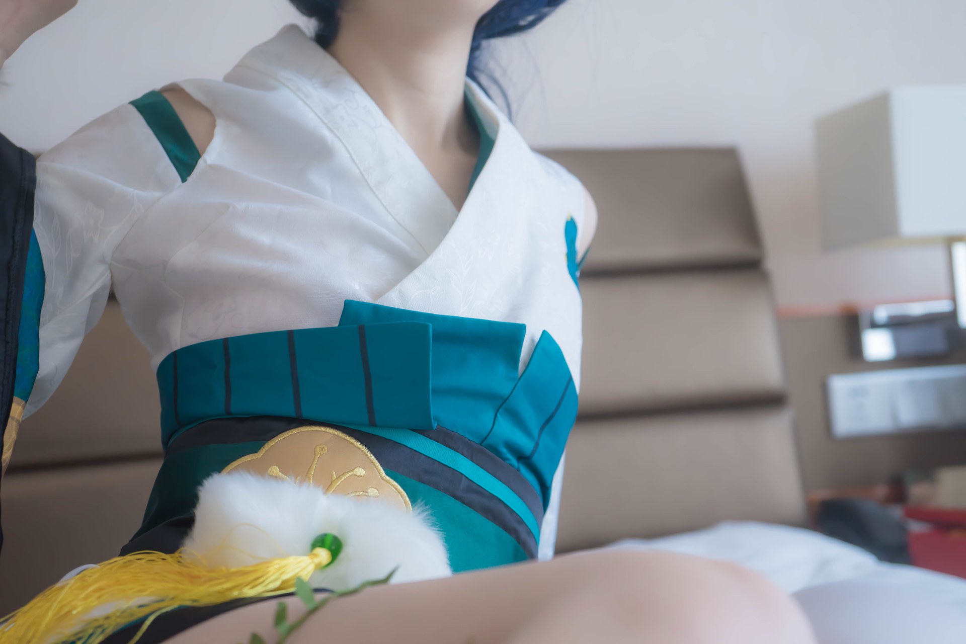 [코스프레] Shaonv Yinghua - Onmyoji Hotarugusa: 대담한 구성 노출 포인트 힙 라인 화보 91P1V