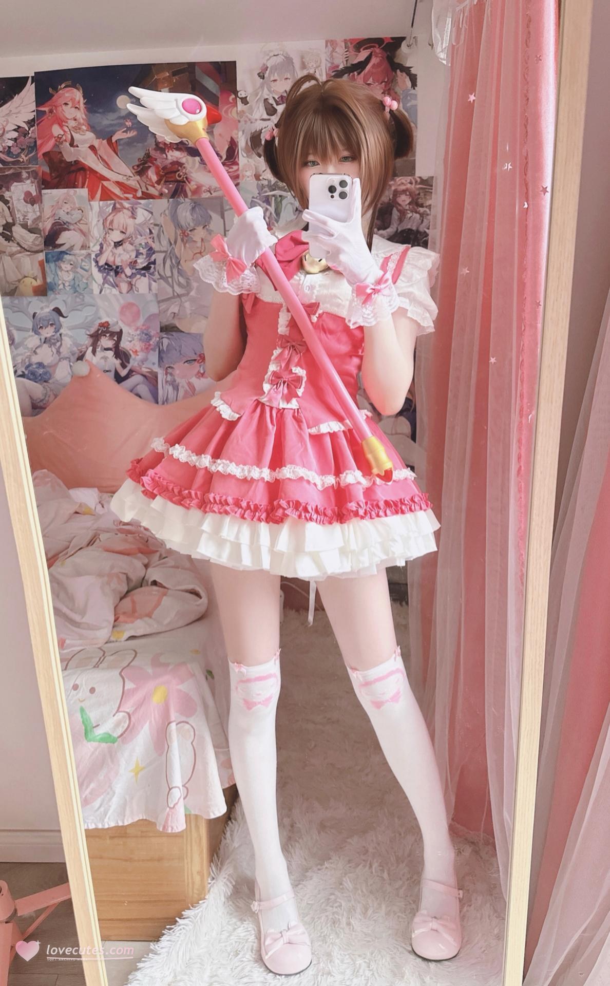 [cosplay] 习呆呆 - さくら：翘臀女仆露穴大尺度角色还原 15P2V