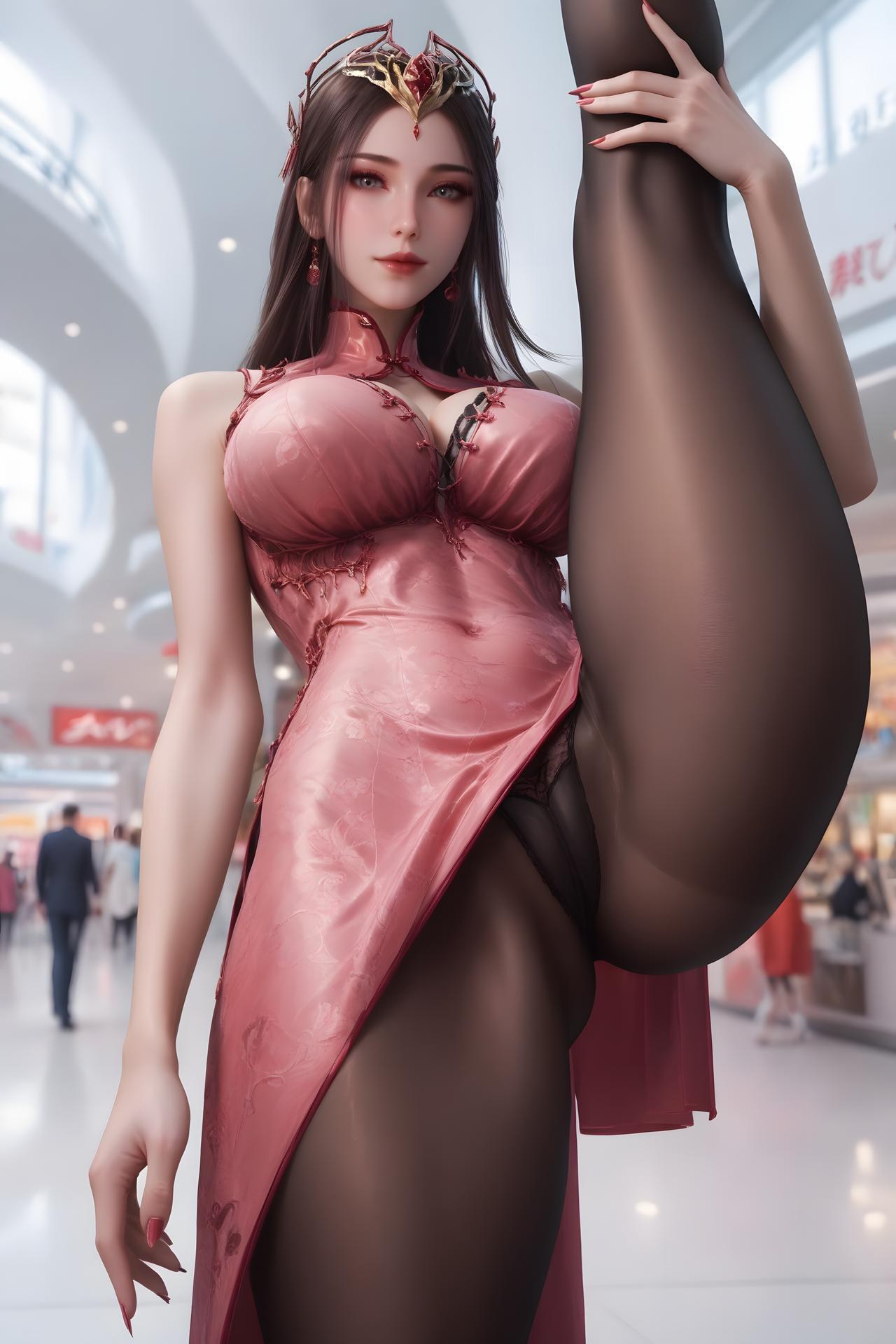 AI Porn - Diệp Tịch Thủy sườn xám hồng tất đen giao hợp 100P