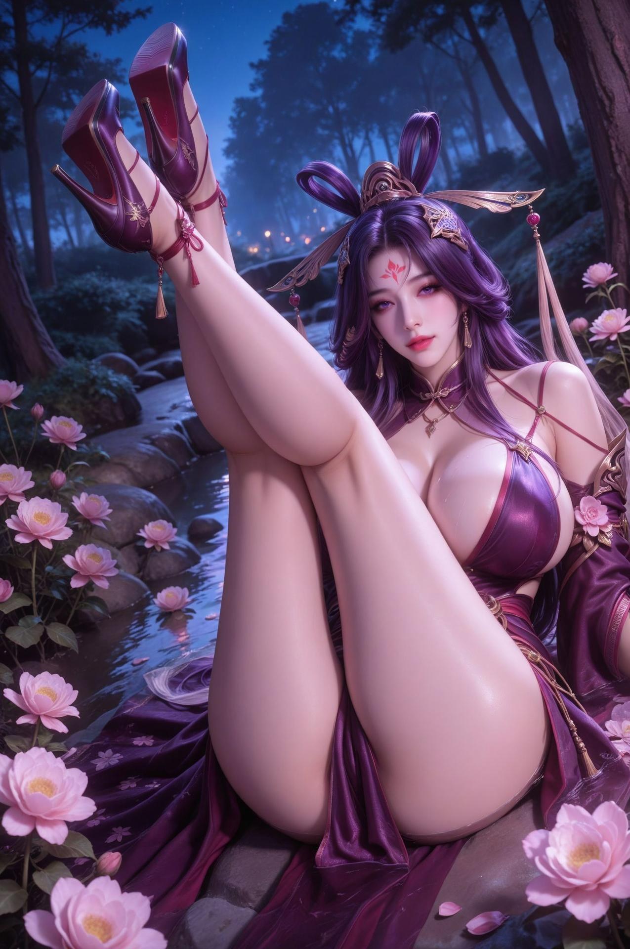 AI Nudes - 조희 보라 고풍 폭포 AI 누드 갤러리 62P
