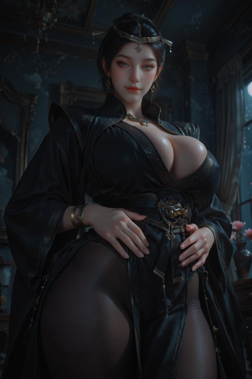AI Porn - 범인수선전 온부인 검은 베일 AI 성인 이미지 갤러리 50P