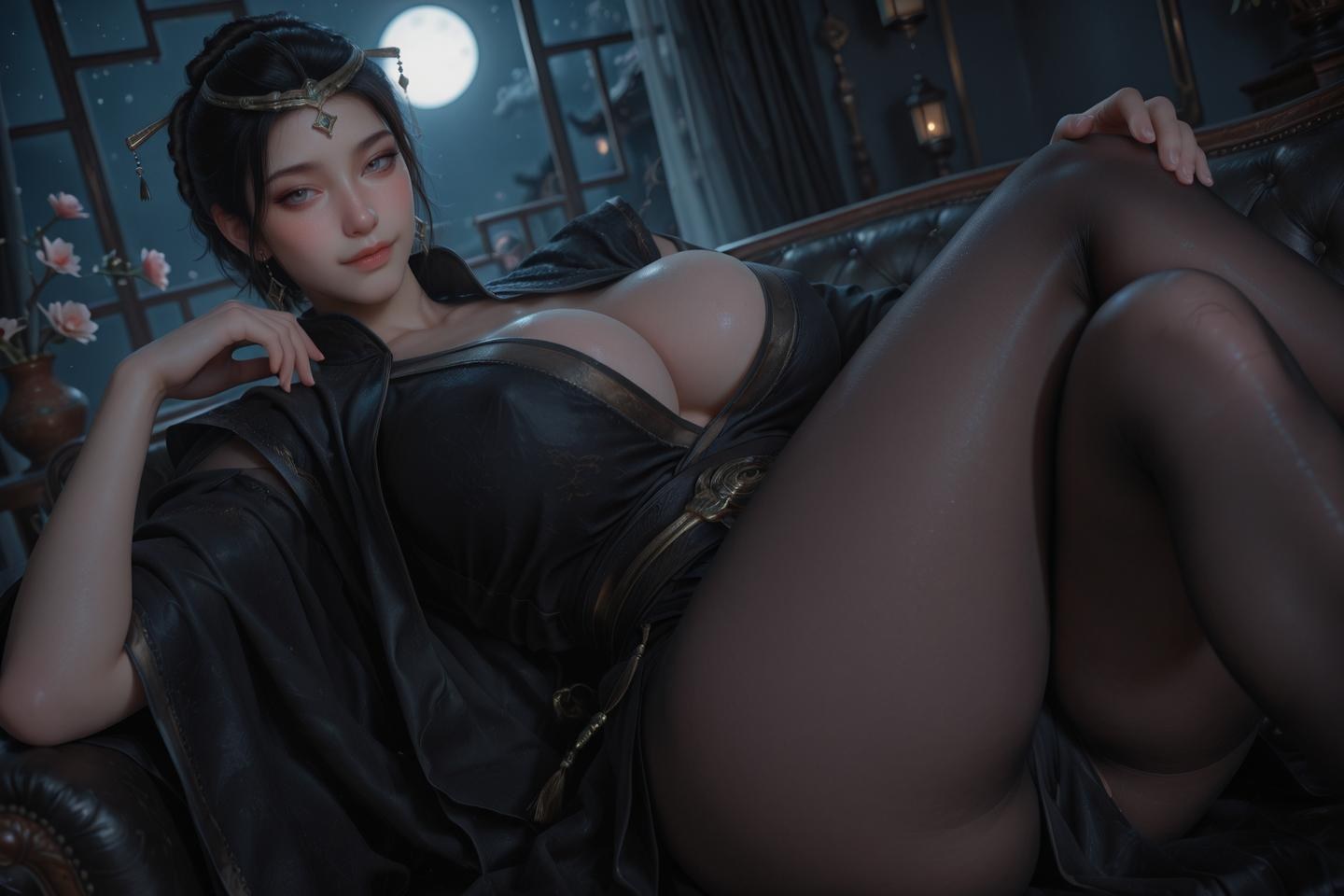 AI Porn - 범인수선전 온부인 검은 베일 AI 성인 이미지 갤러리 50P