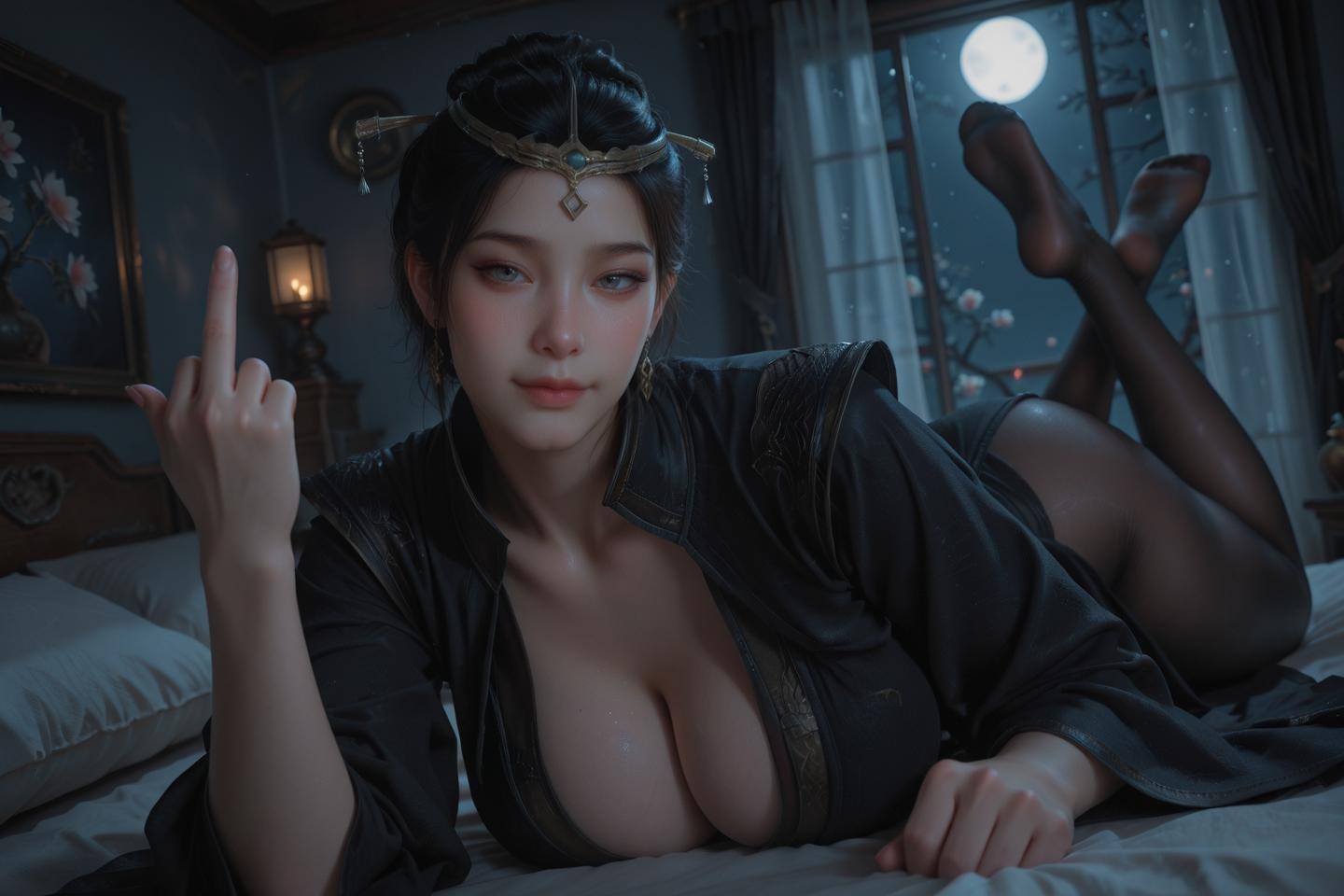 AI Porn - 범인수선전 온부인 검은 베일 AI 성인 이미지 갤러리 50P