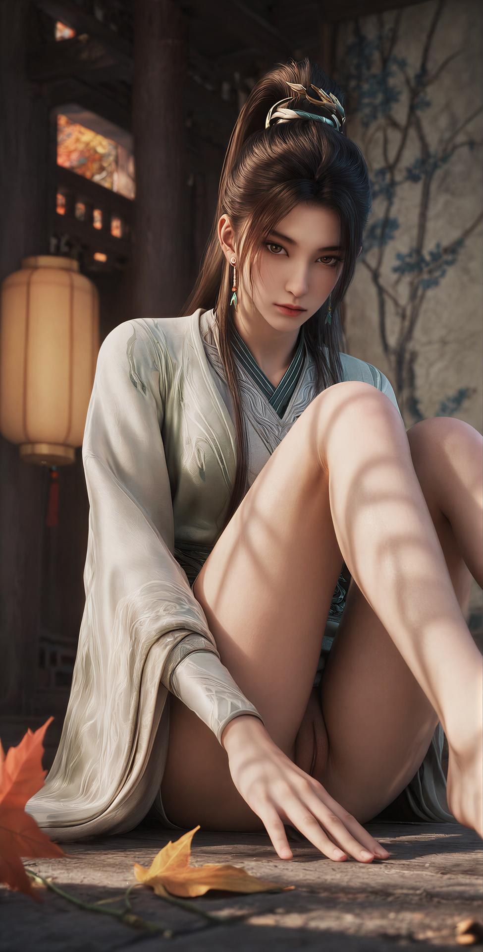 AI Porn - 검래 녕요 녹색 한복 침실 AI 성인 이미지 갤러리 140P