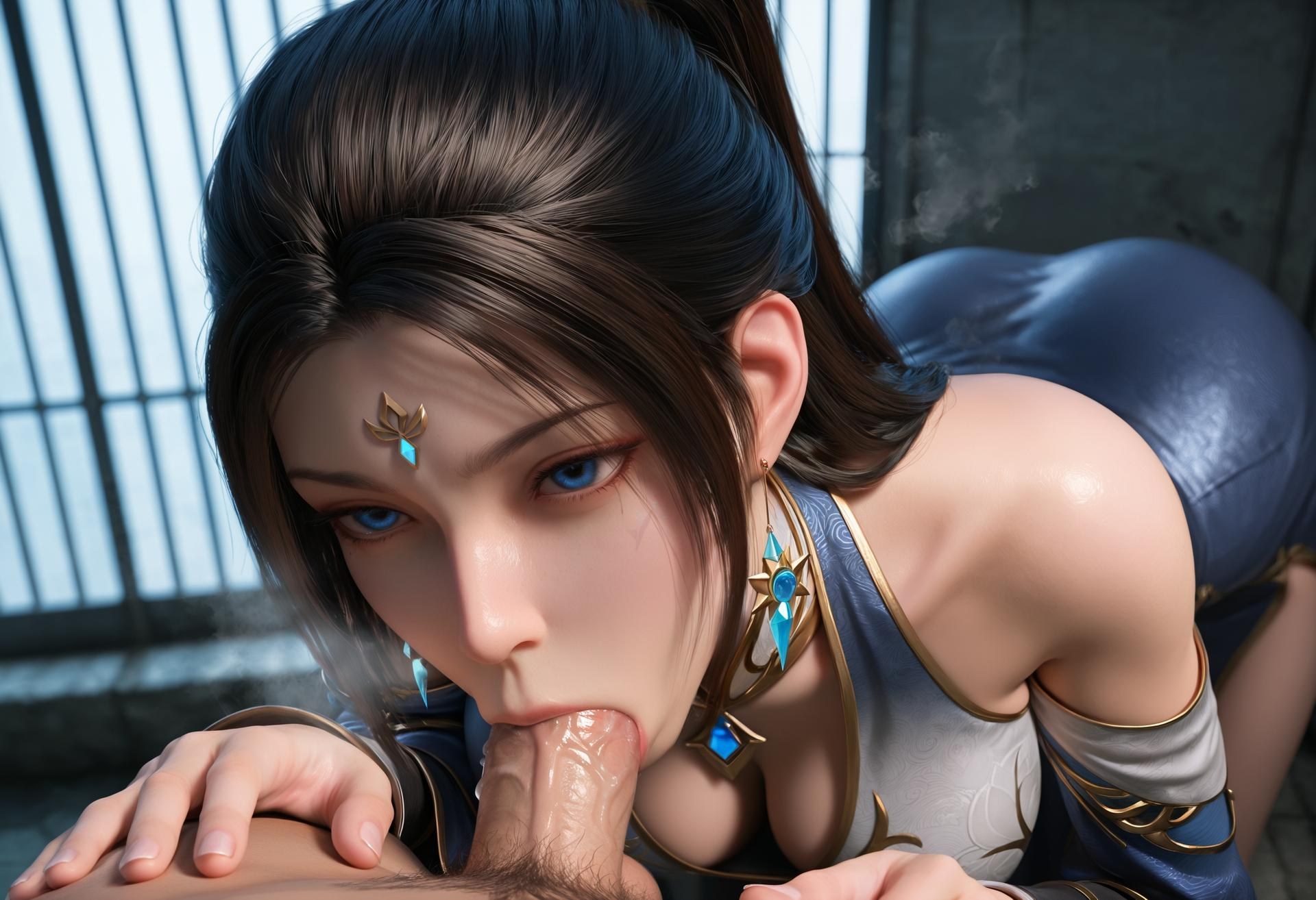 AI Porn - 姬凝霜：藍金宮裝黑白絲交合影片圖集 135P6V