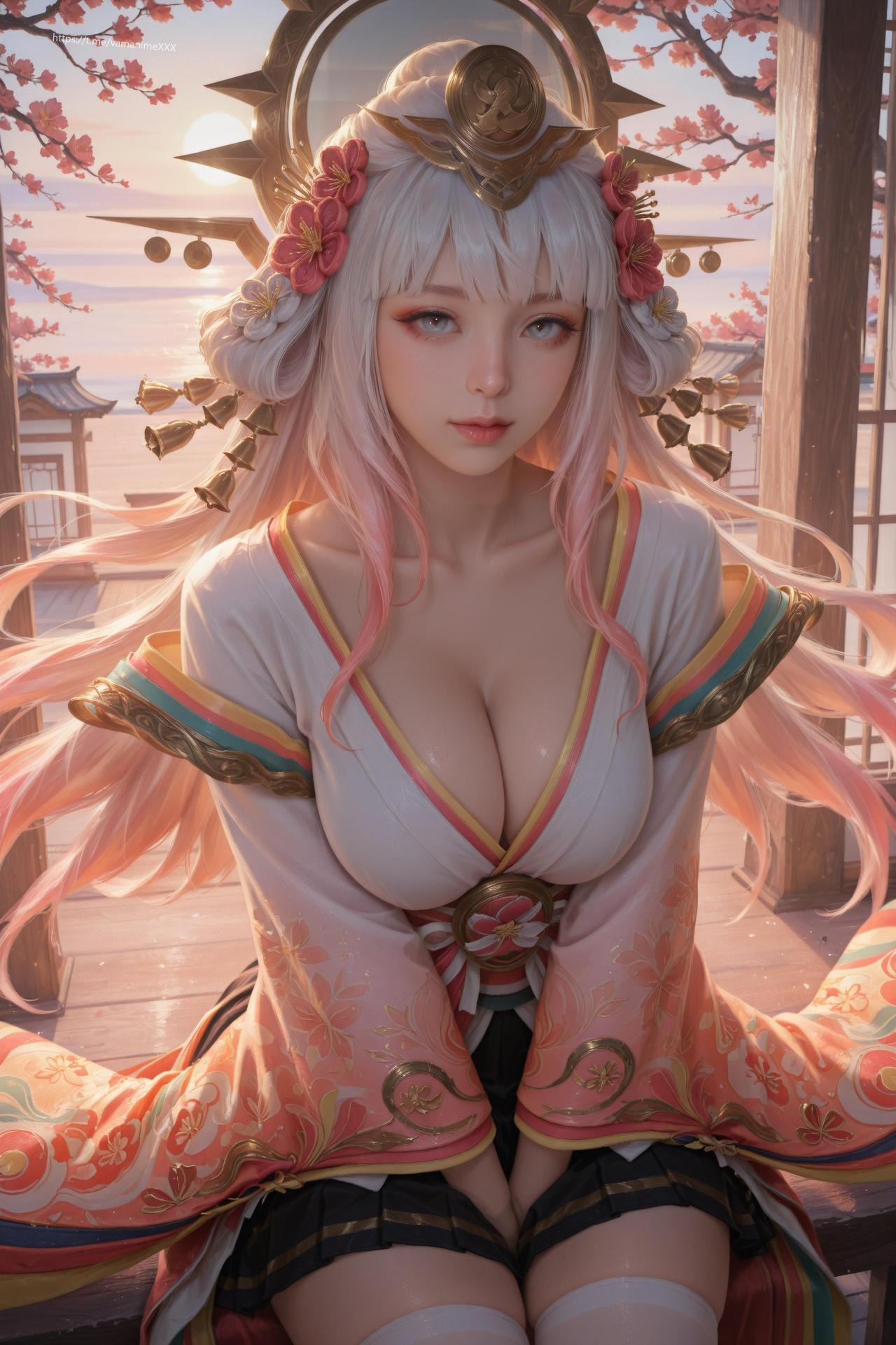 AI Porn - 娜可露露：粉白和服白絲露穴圖集 114P