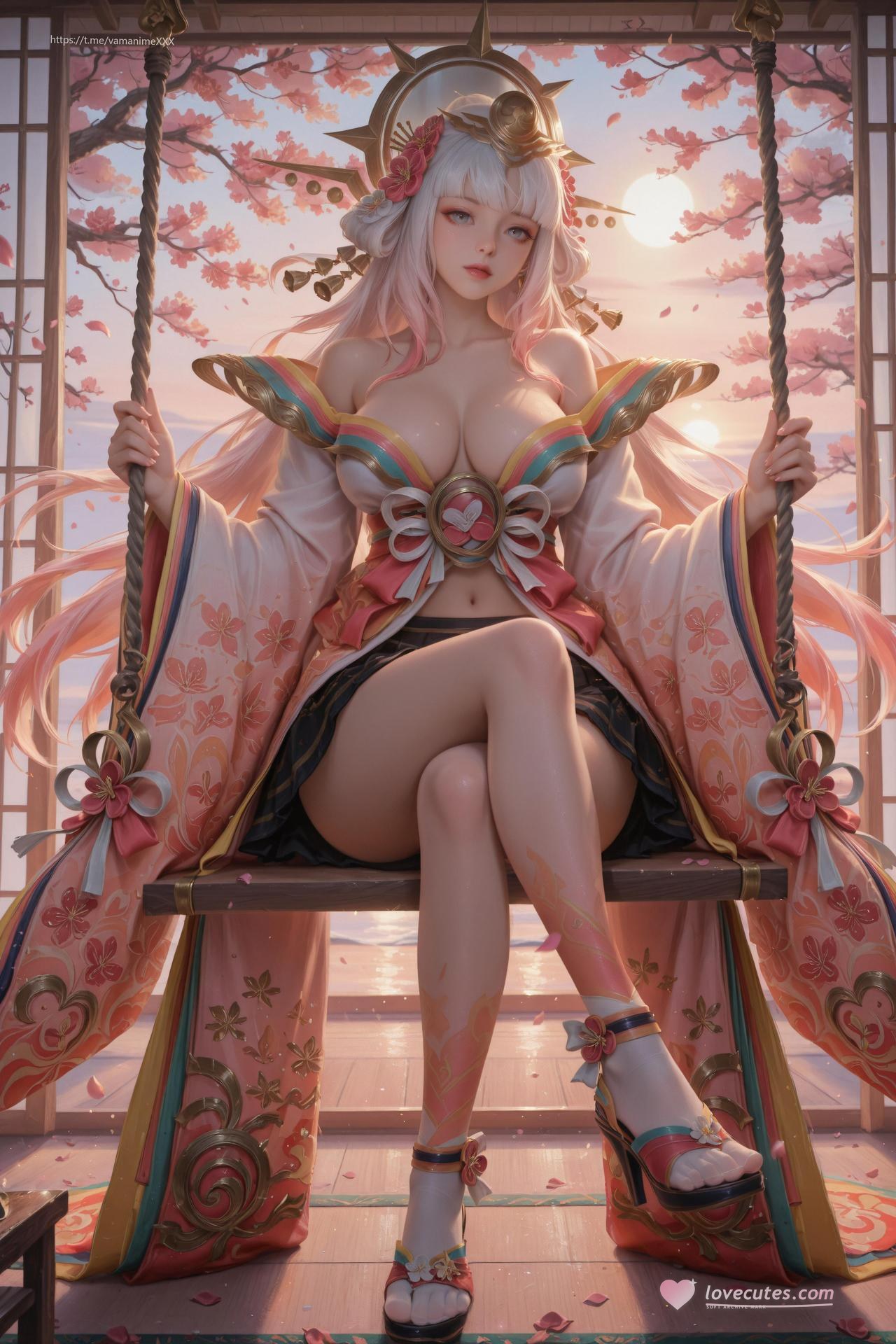 AI Porn - 娜可露露：粉白和服白絲露穴圖集 114P