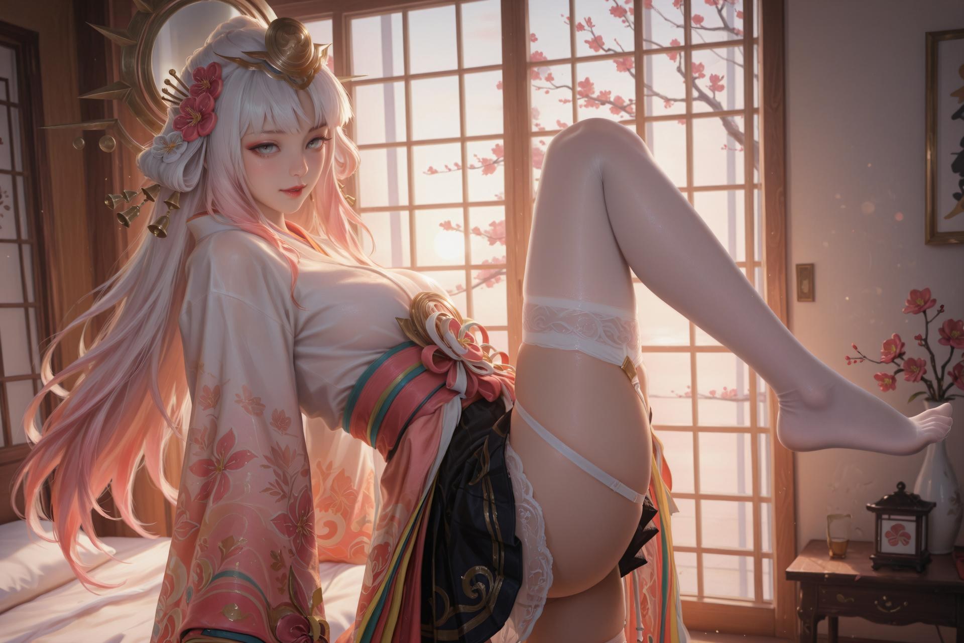 AI Porn - 娜可露露：粉白和服白絲露穴圖集 114P