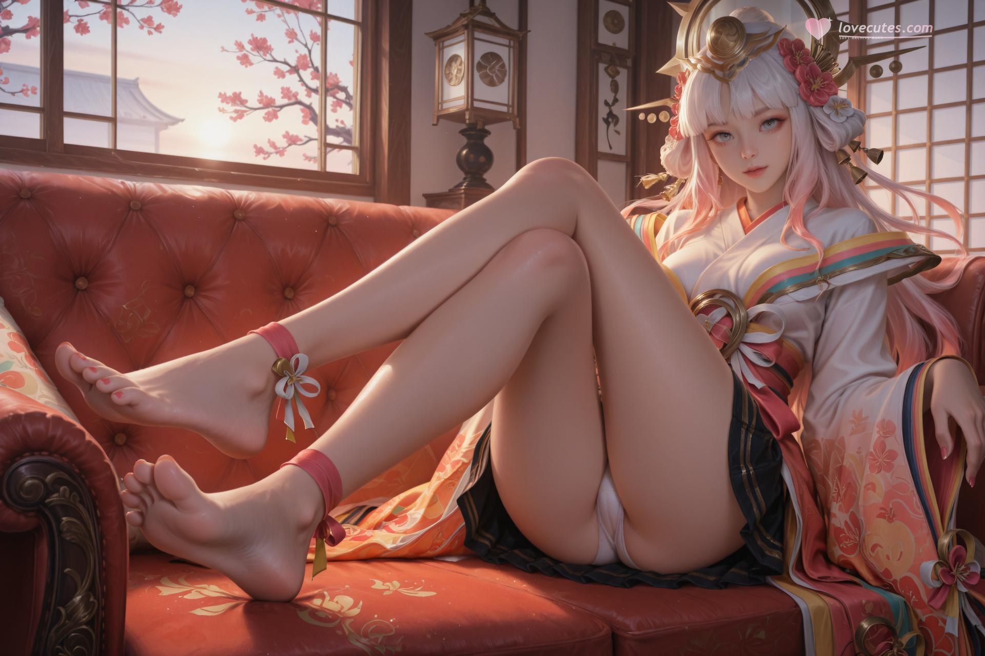 AI Porn - 娜可露露：粉白和服白絲露穴圖集 114P