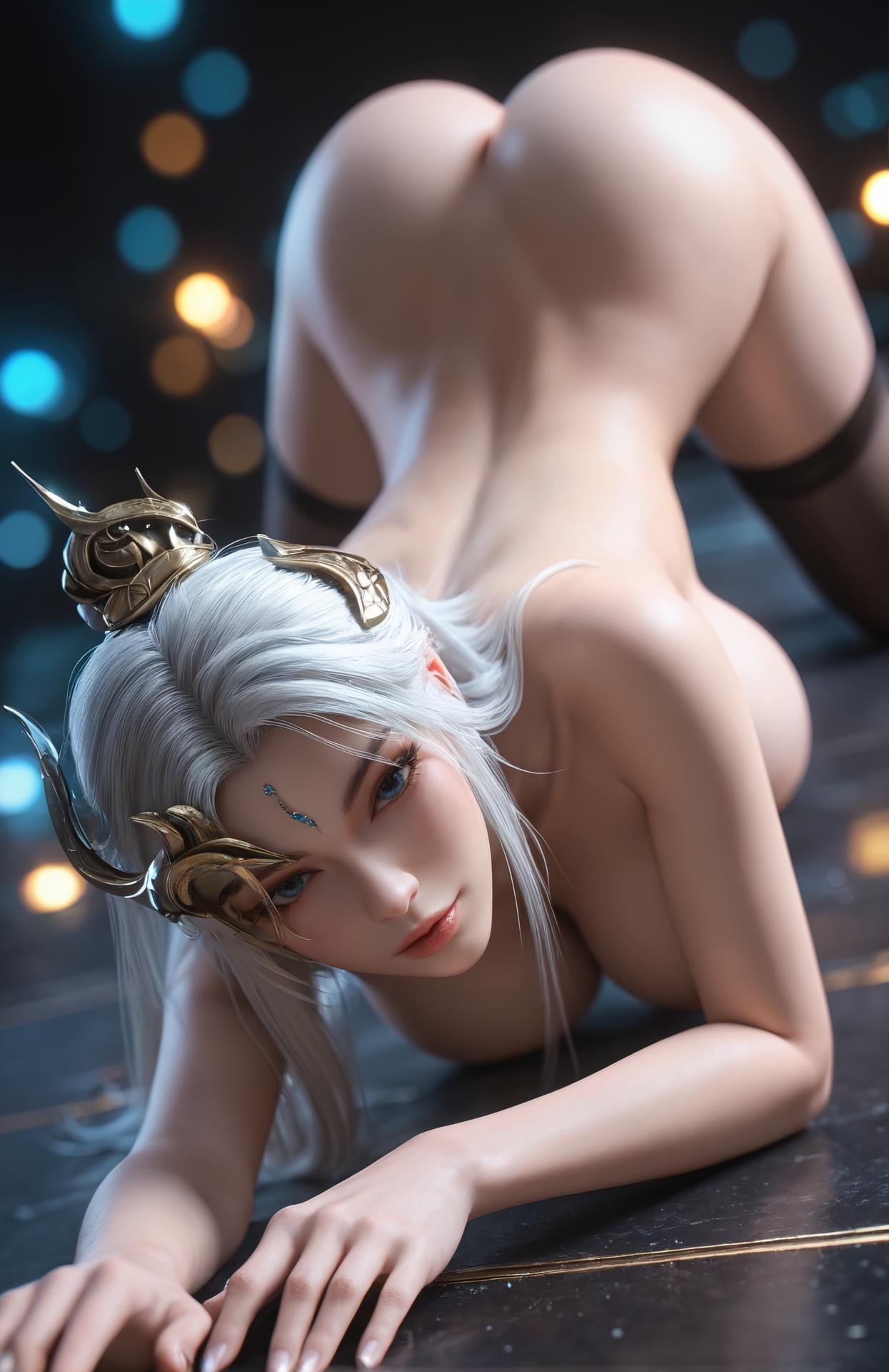 AI Porn - 完美世界 安婕：白髮金甲光翼口交圖集 327P