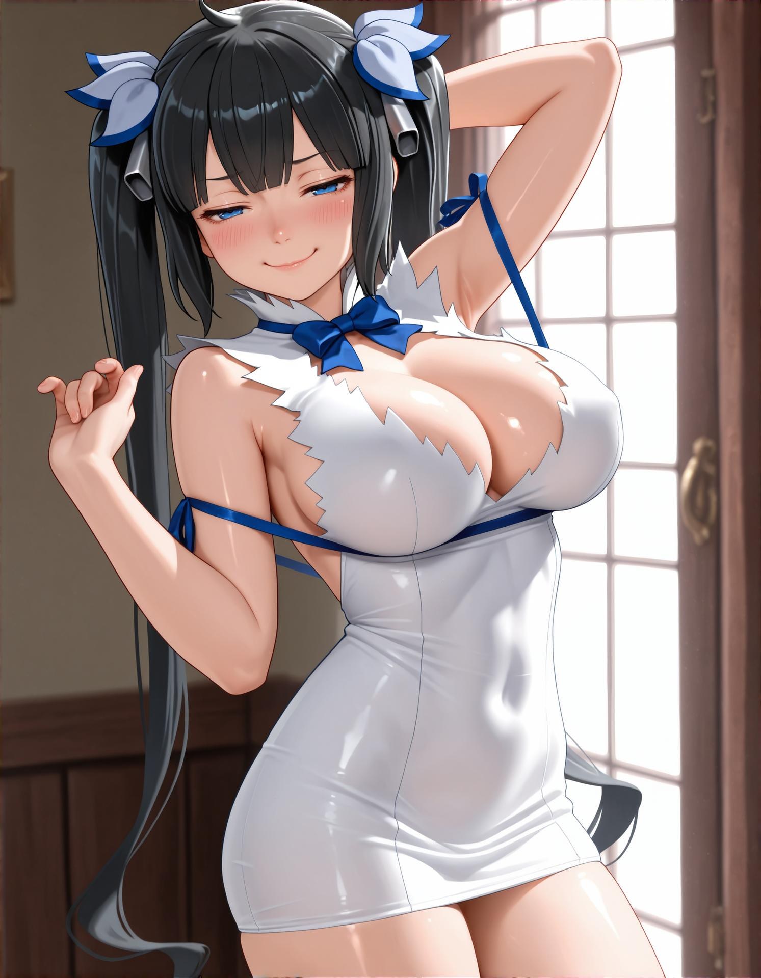 AI Porn - Hestia White Dress Busty Foot-Focus AI Nudes Gallery 125P