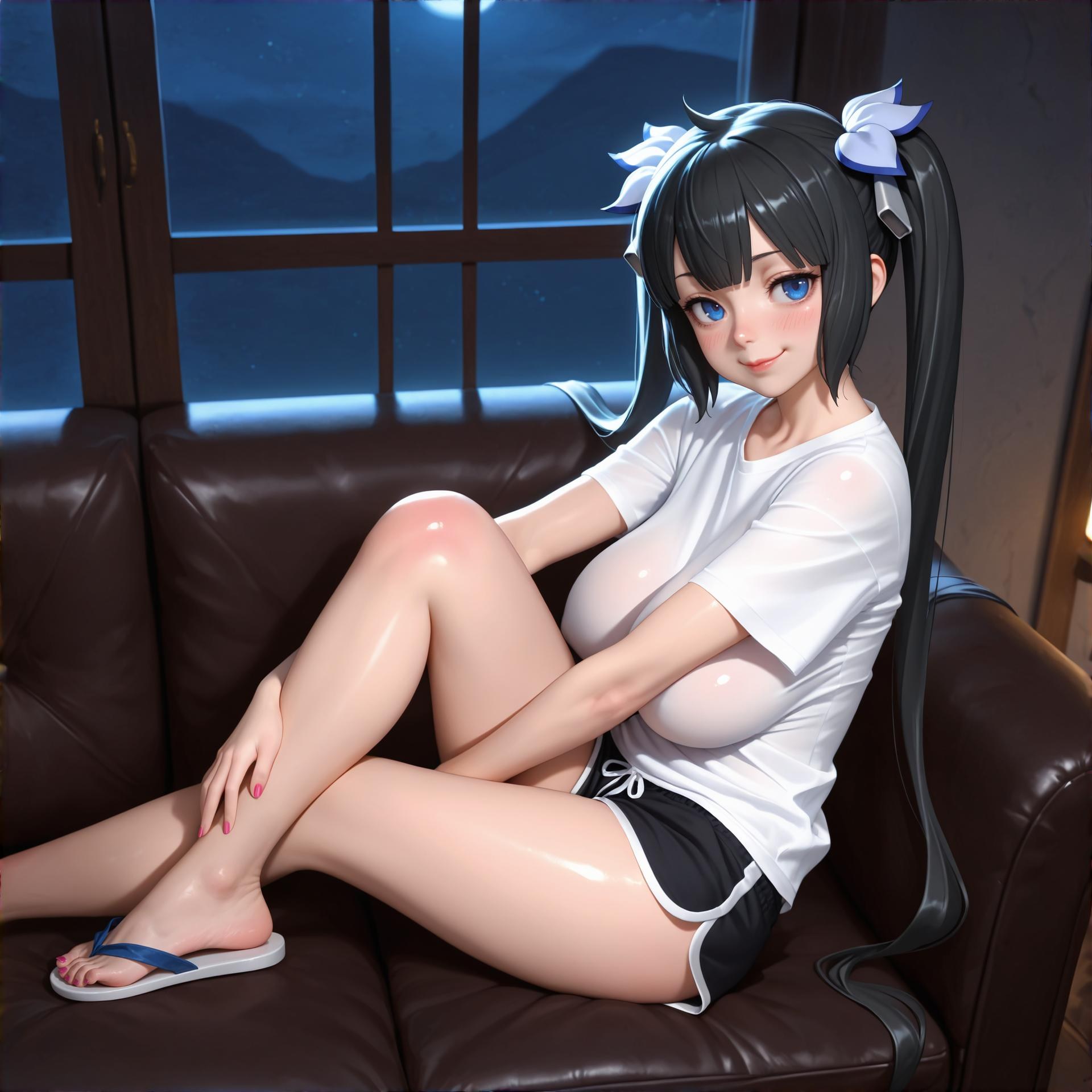 AI Porn - 헤스티아 흰 드레스 거유 풋 포커스 AI 성인 이미지 갤러리 125P
